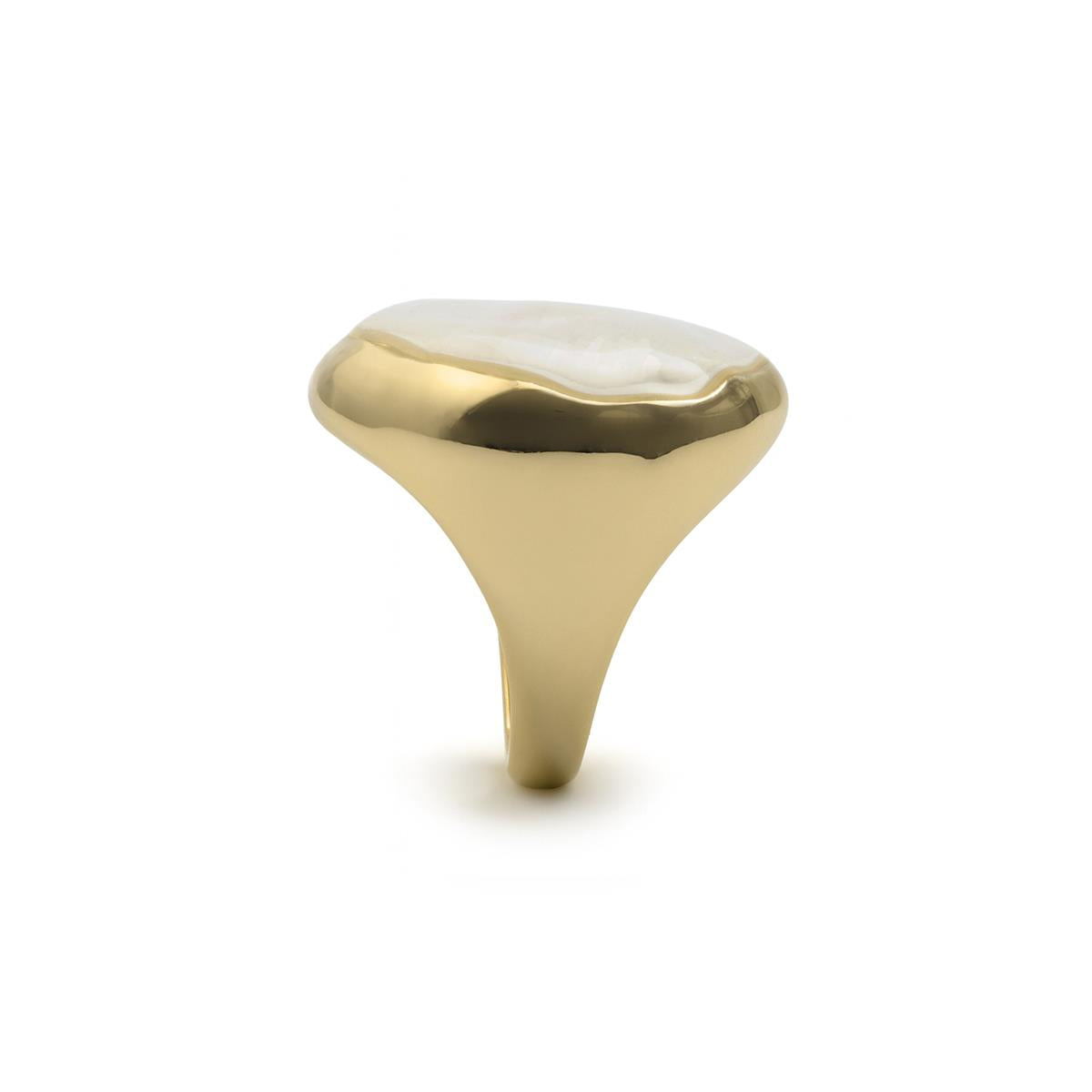 Bague en zircon brillant finition or jaune 18k - Lyssi
