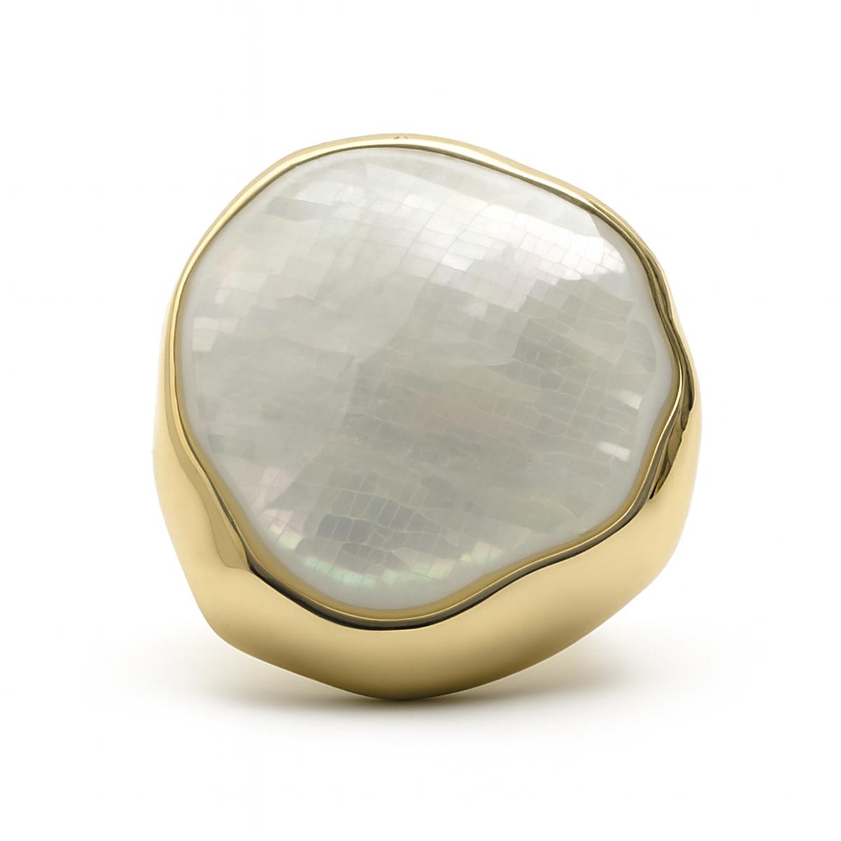 Bague en zircon brillant finition or jaune 18k - Lyssi