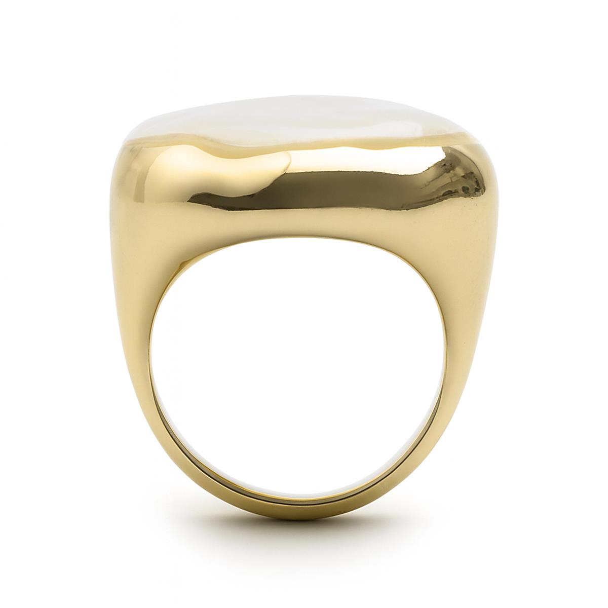 Bague en zircon brillant finition or jaune 18k - Lyssi