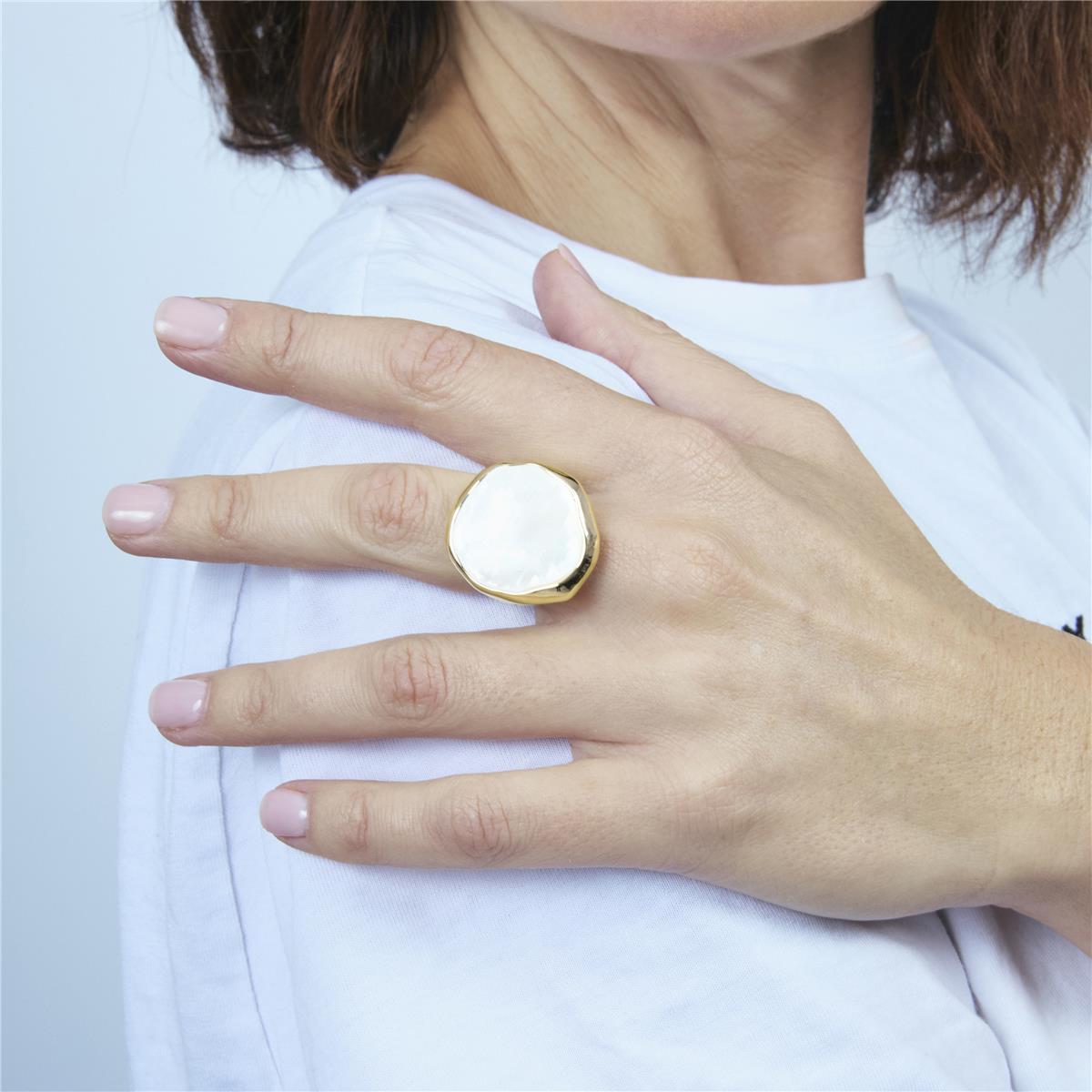 Bague en zircon brillant finition or jaune 18k - Lyssi