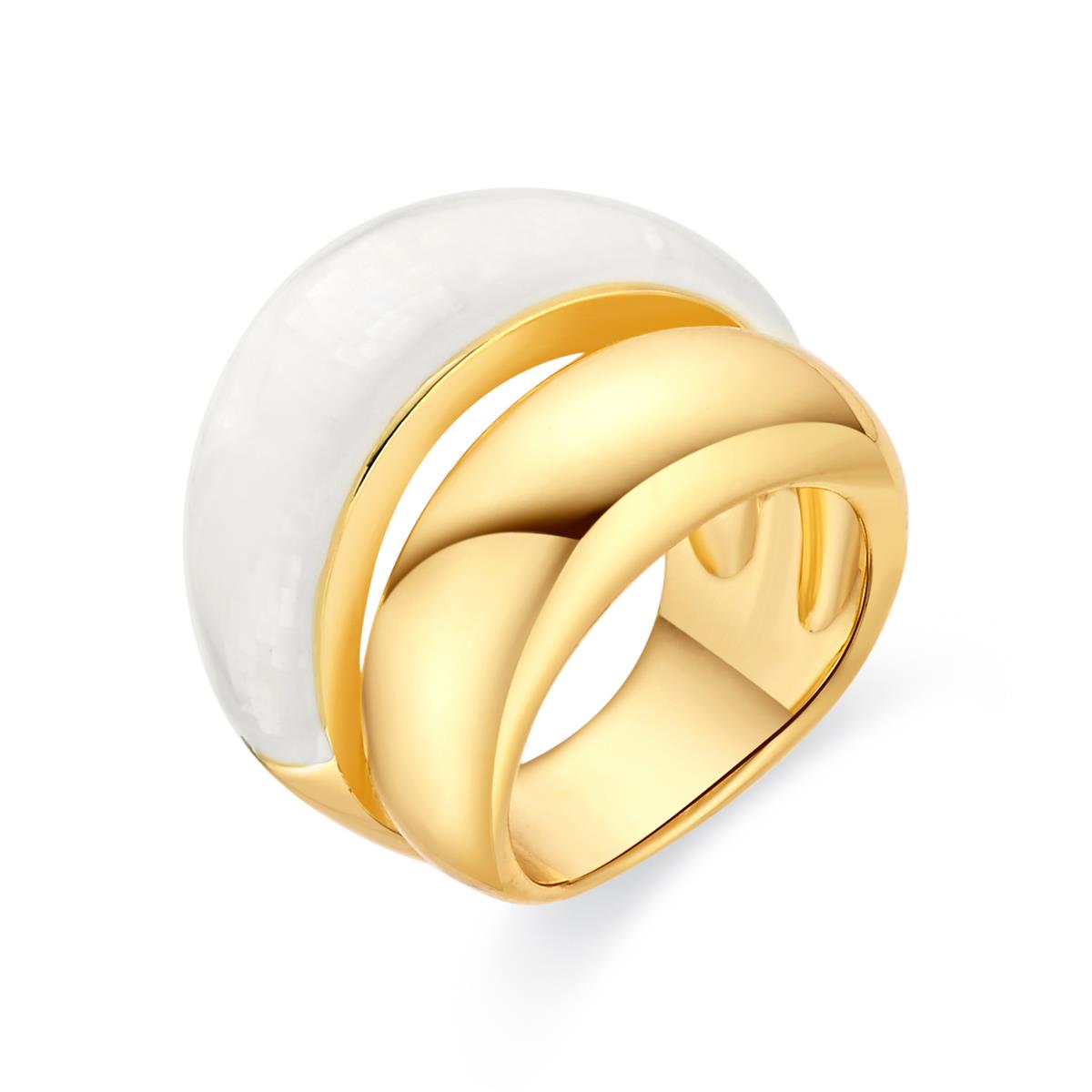Brilliant Cubic Zirconia Ring finished in 18k yellow gold - Lyssi