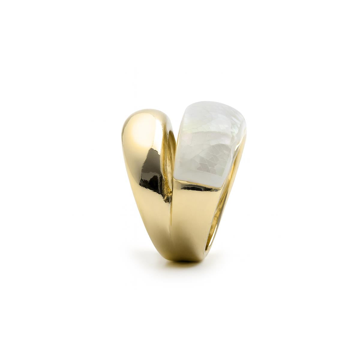 Brillanter Zirkonring mit 18k Gelbgold-Finish - Lyssi