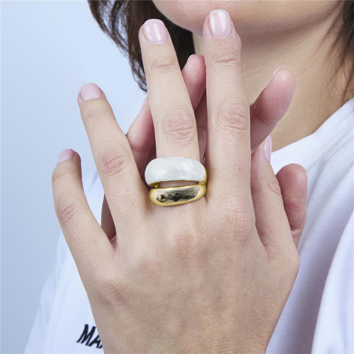 Brilliant Cubic Zirconia Ring finished in 18k yellow gold - Lyssi