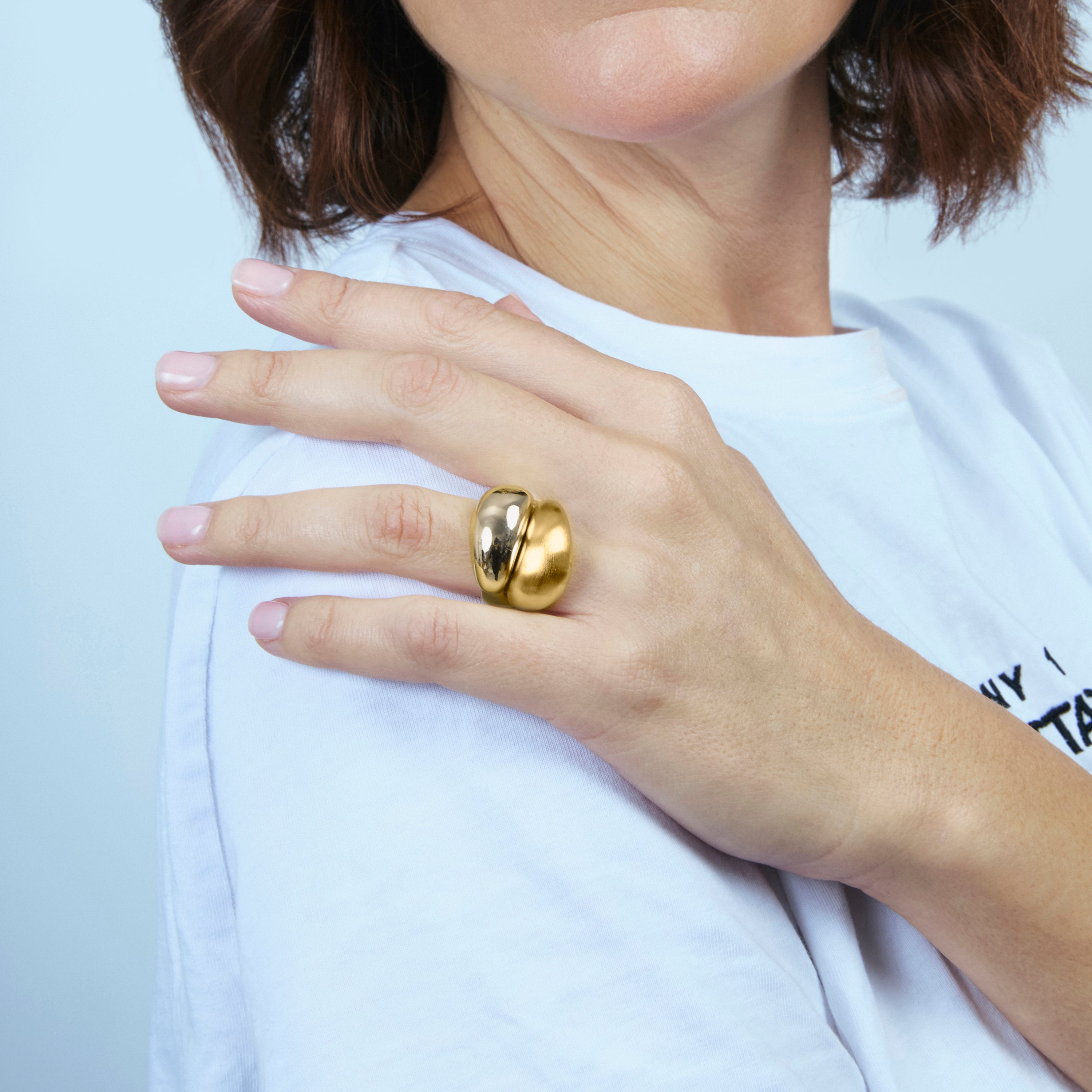 18K yellow gold finished ring - Idril