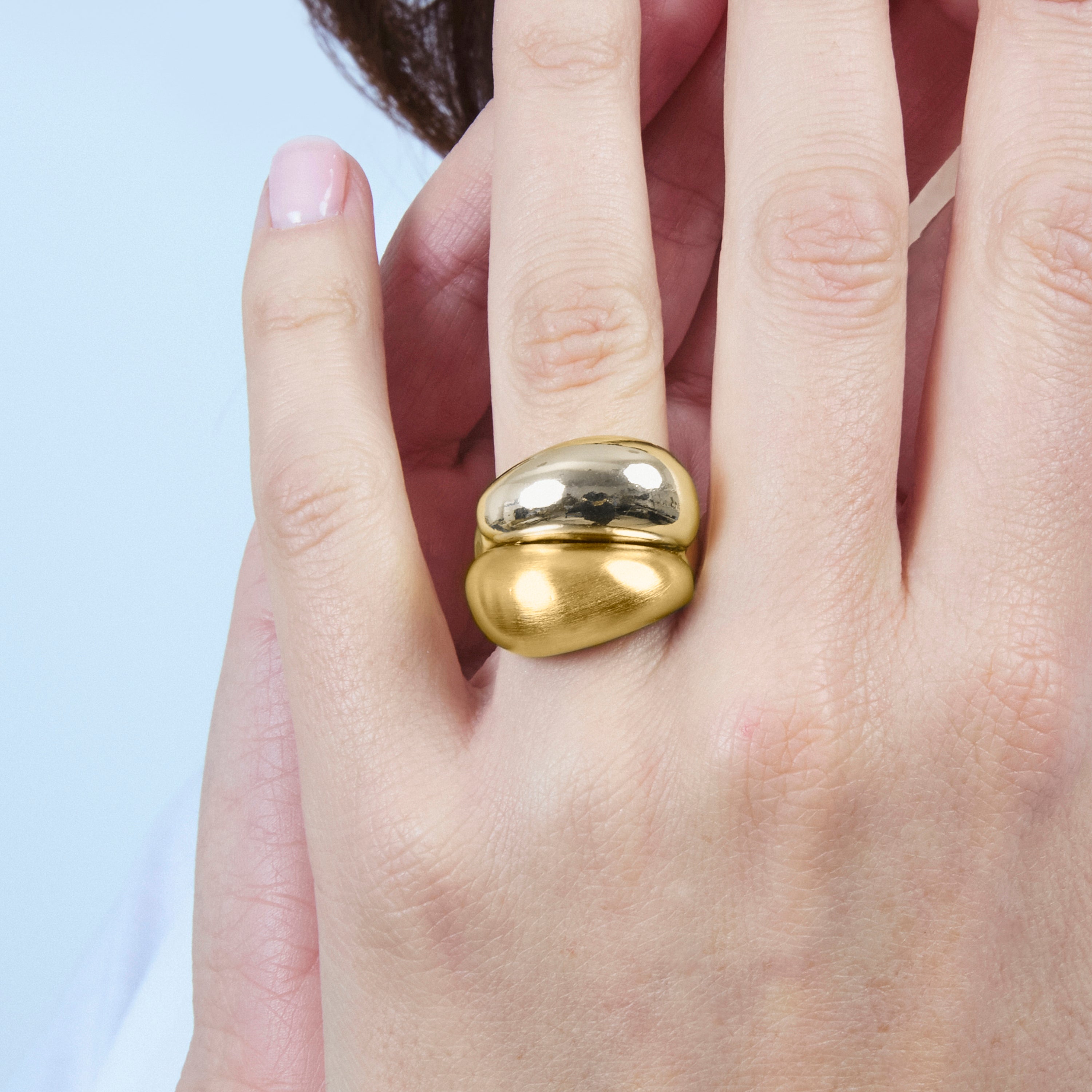 18K yellow gold finished ring - Idril
