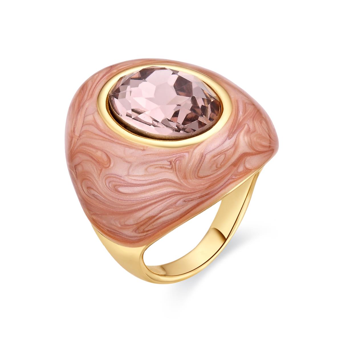 18k yellow gold finished ring with Blue Crystal - Cuako