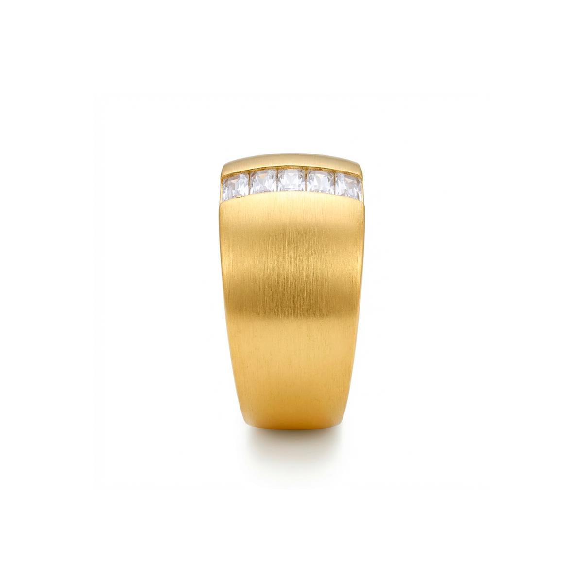 Bague en zircone brillante finition or jaune 18 carats - Hiddon