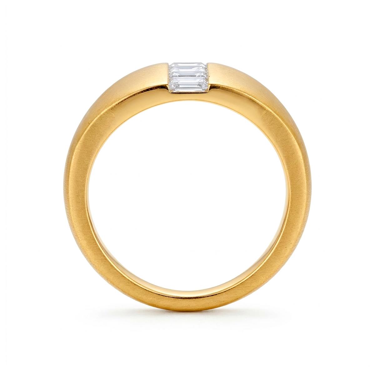 Bague en zircone brillante finition or jaune 18 carats - Hiddon