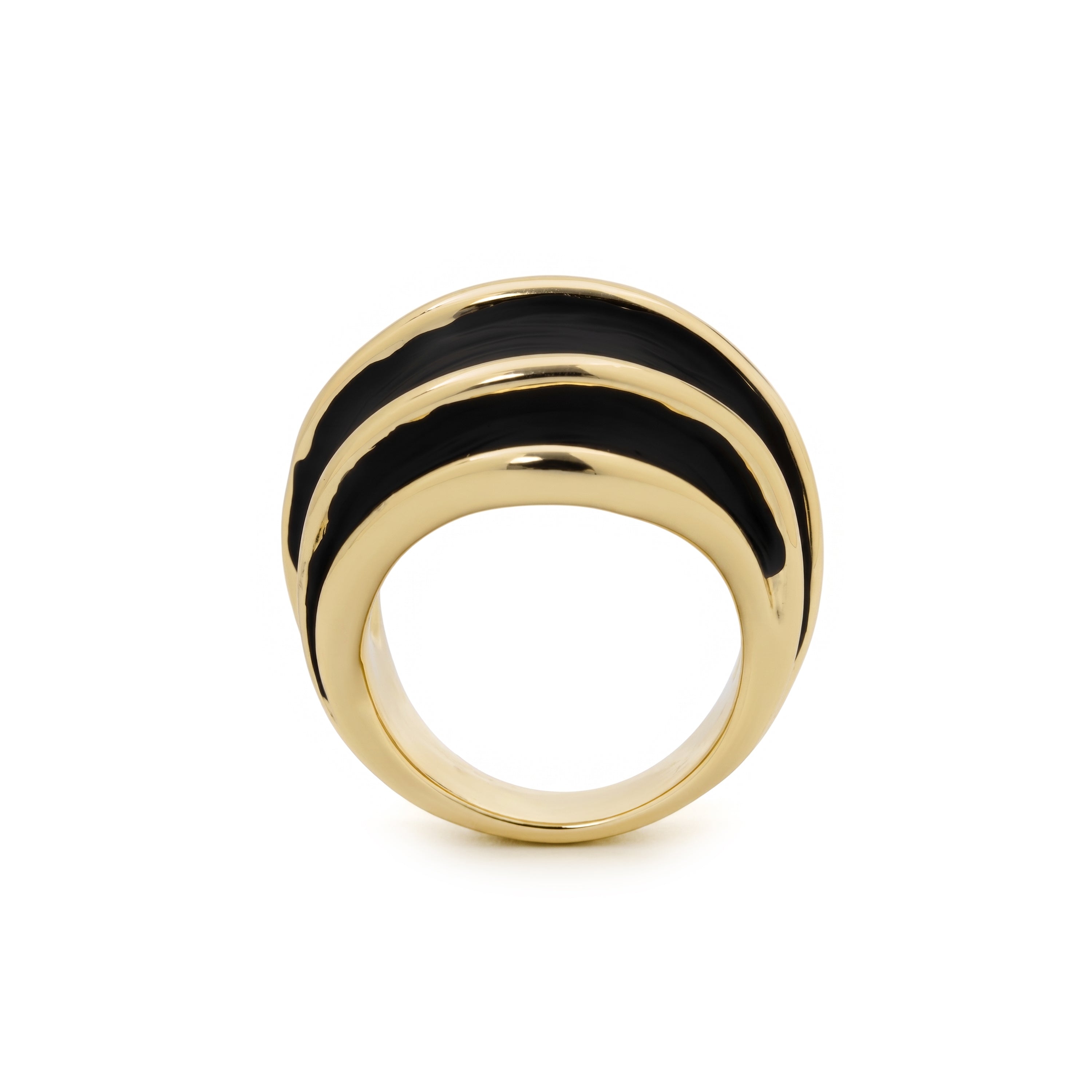 Anillo de Lacado Negro acabado en oro amarillo de 18k - Kard