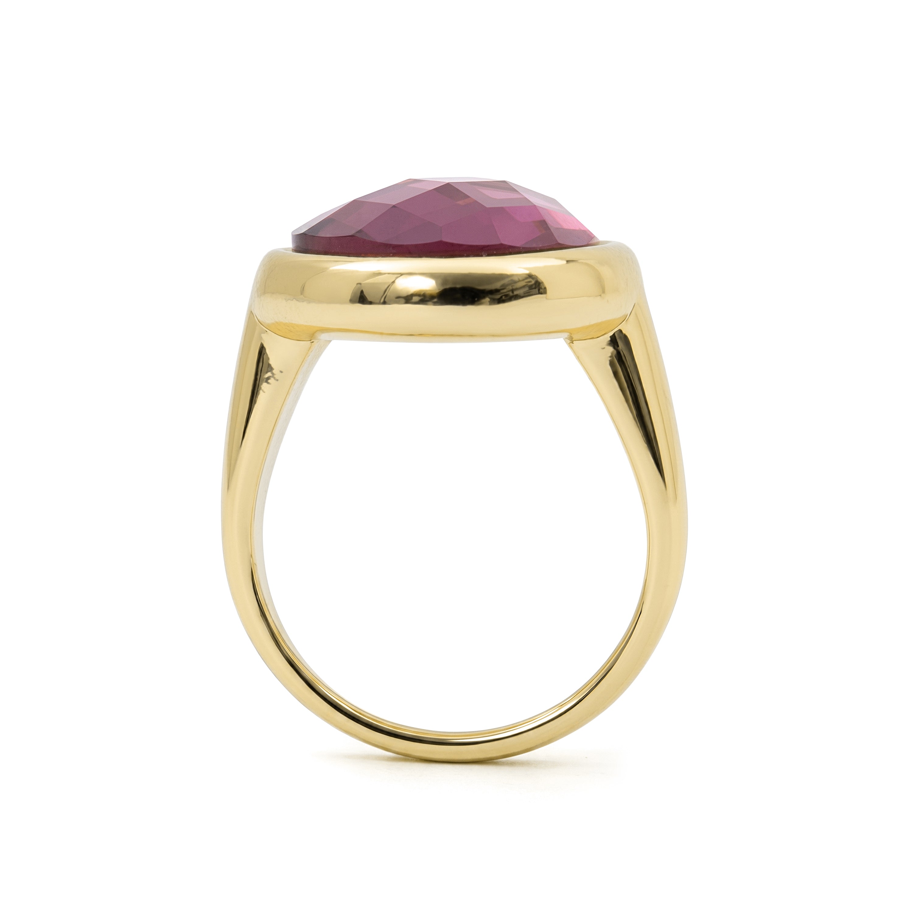 Anillo de Cristal Morado acabado en oro amarillo de 18k - Rimya