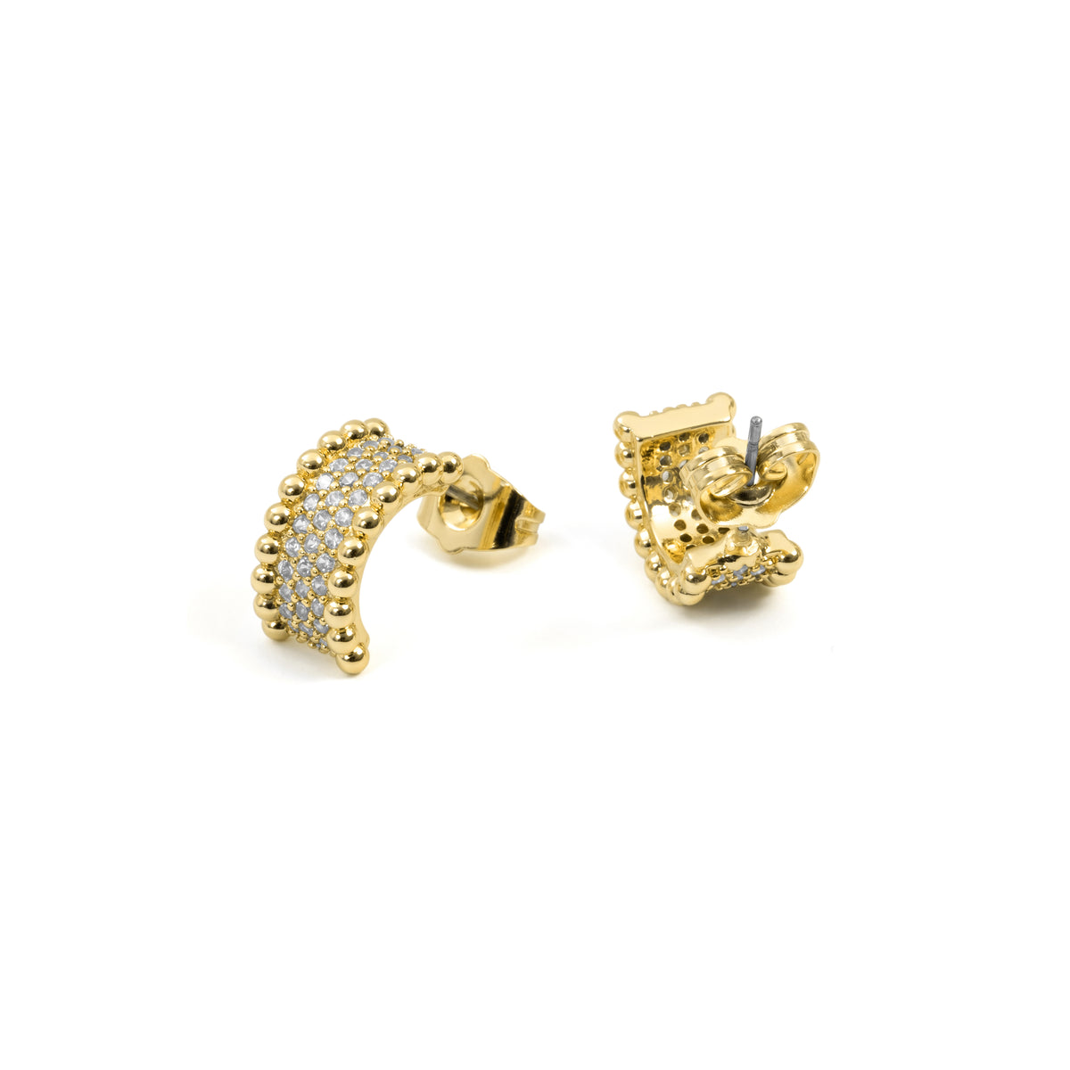 Conjunto com zircónia brilhante com acabamento em ouro amarelo de 18 quilates - Safu