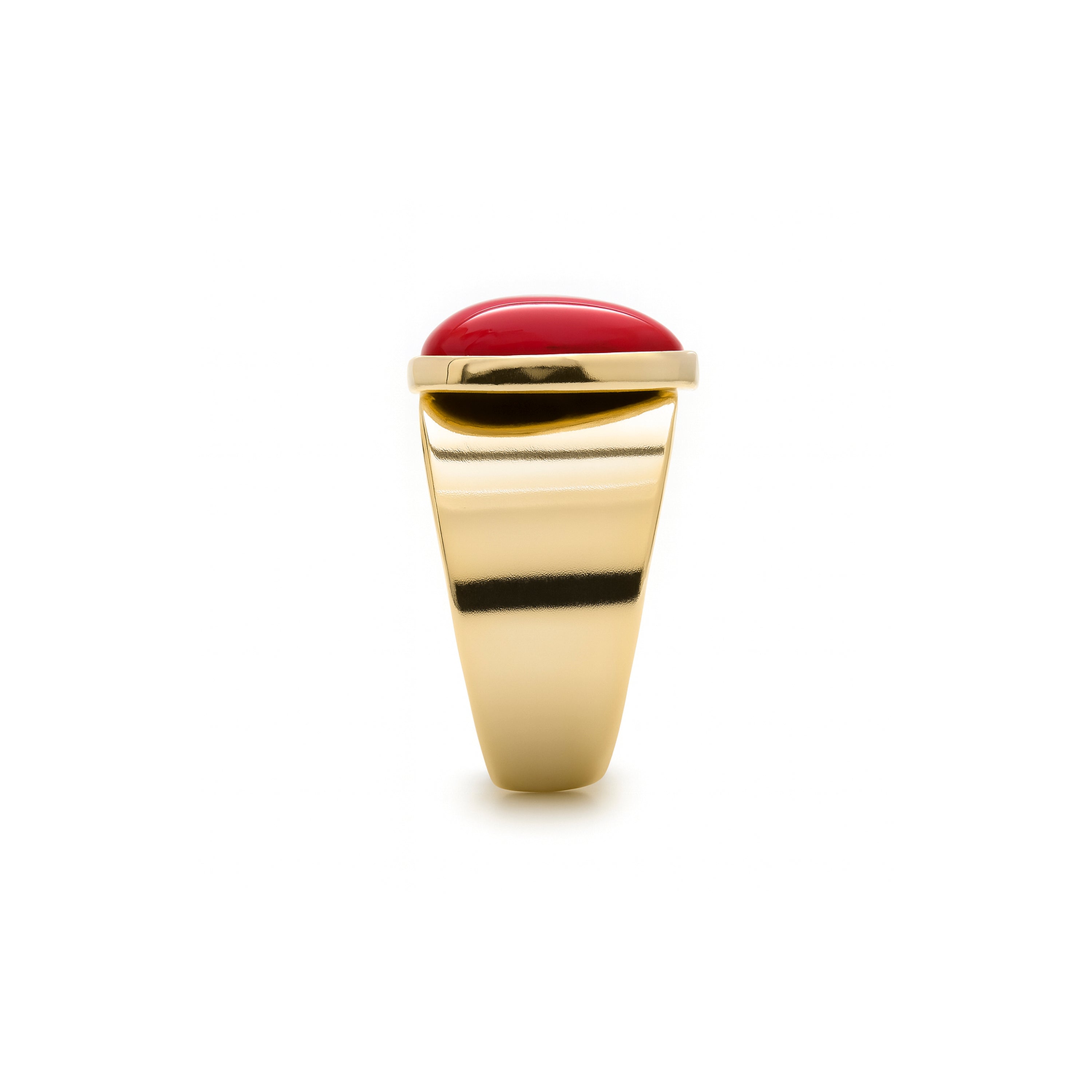 Anello in corallo finito in oro giallo 18K - Sheak