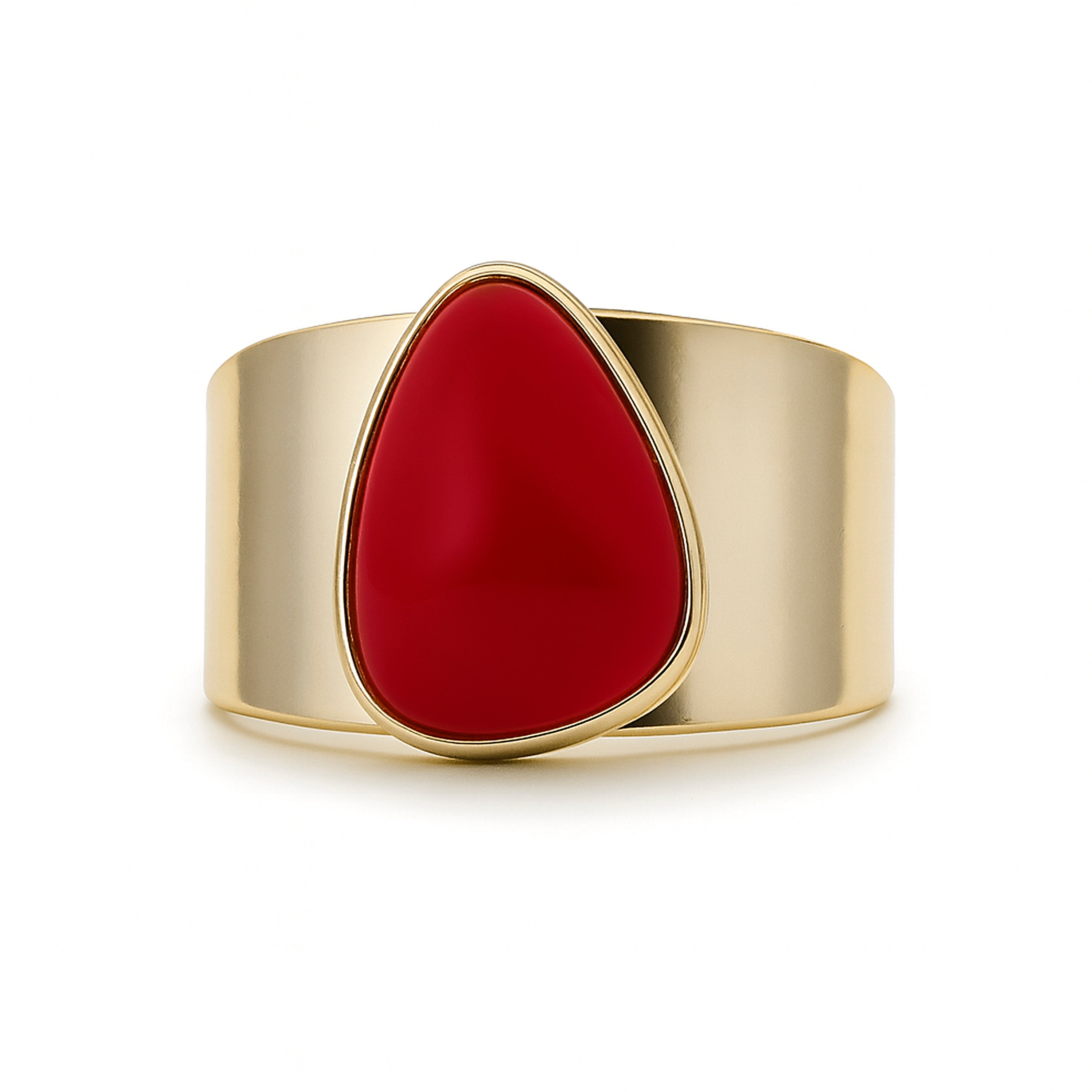 Anello in corallo finito in oro giallo 18K - Sheak