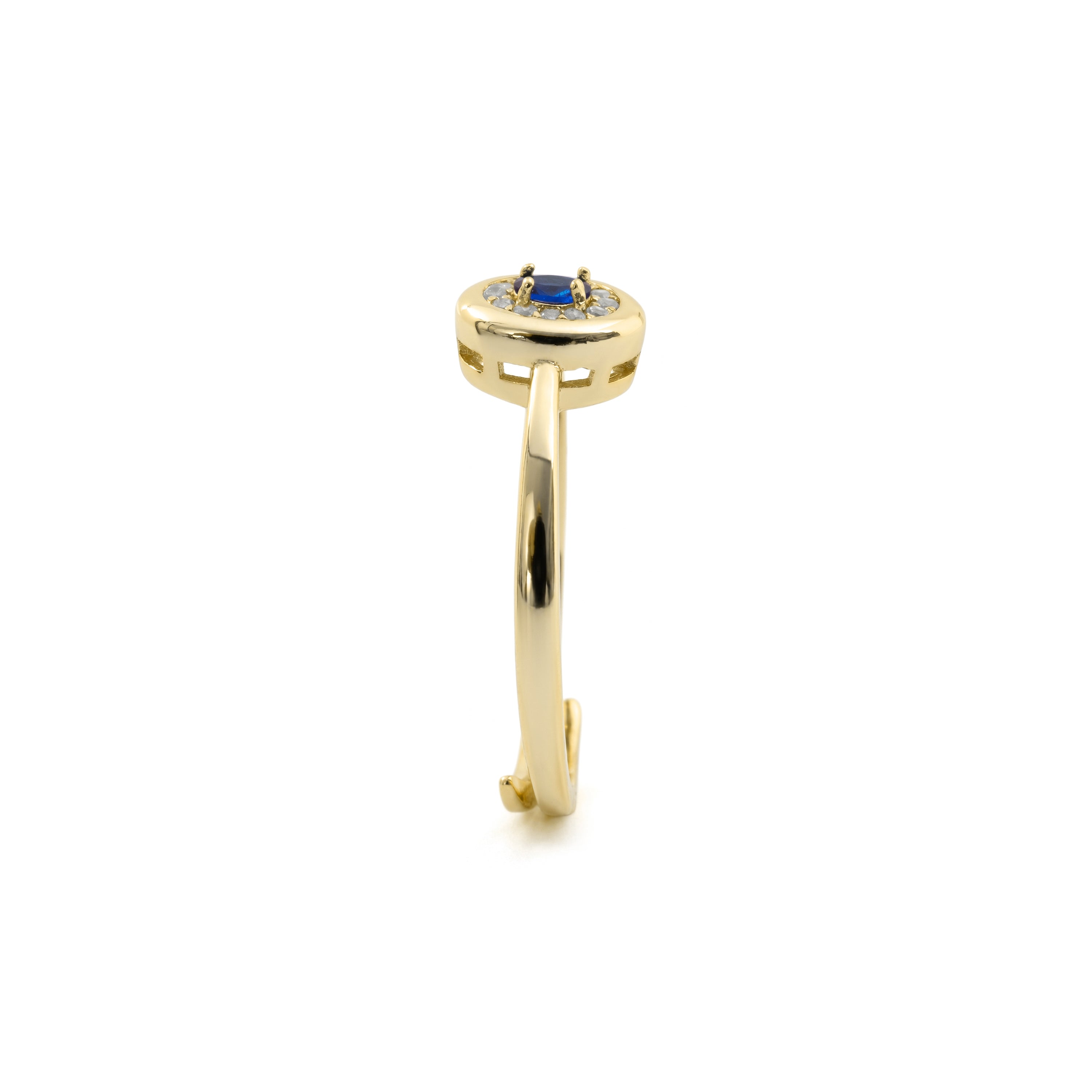 Anillo de Circonita Zafiro acabado en oro amarillo de 18k - Sahspu