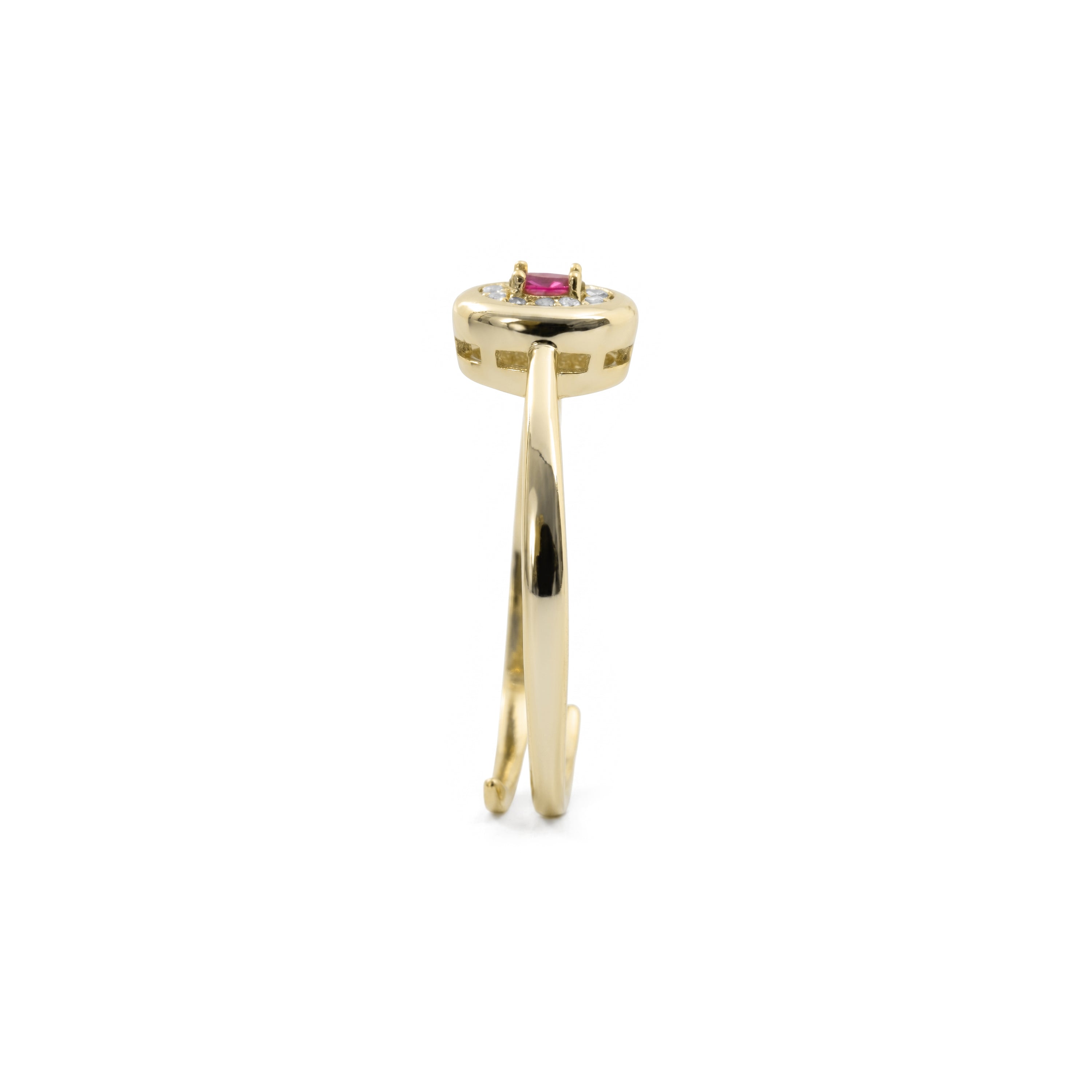 Anillo de Circonita Rubí acabado en oro amarillo de 18k - Sahspu