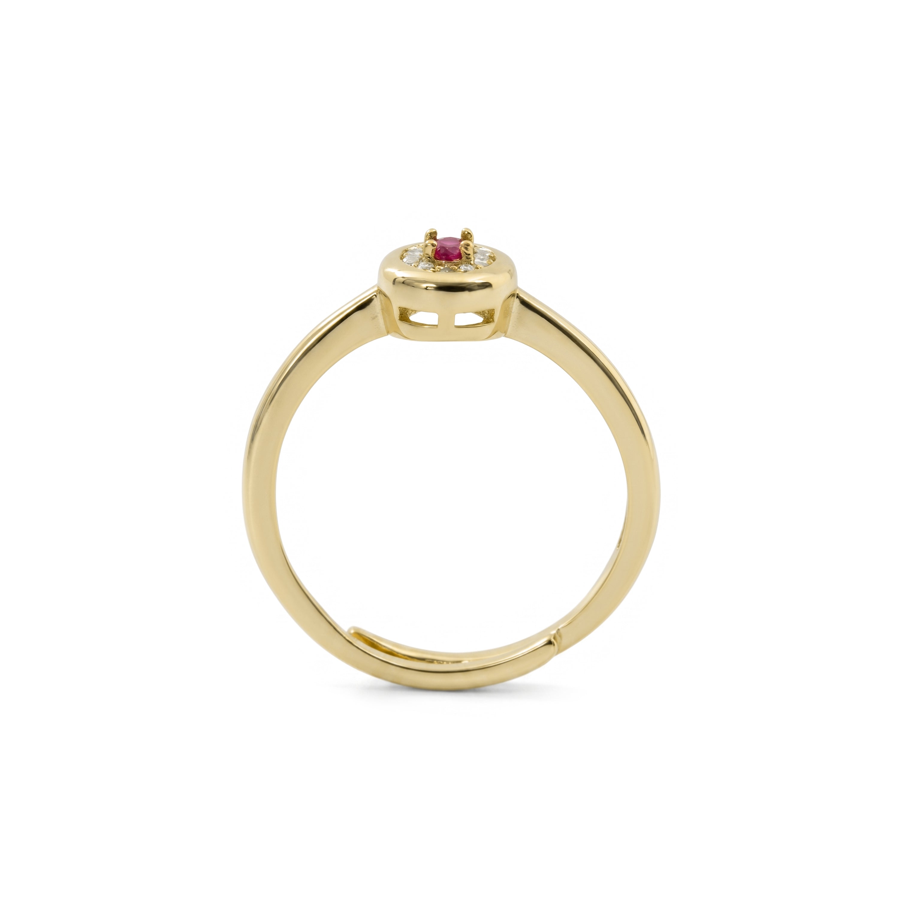 Anillo de Circonita Rubí acabado en oro amarillo de 18k - Sahspu