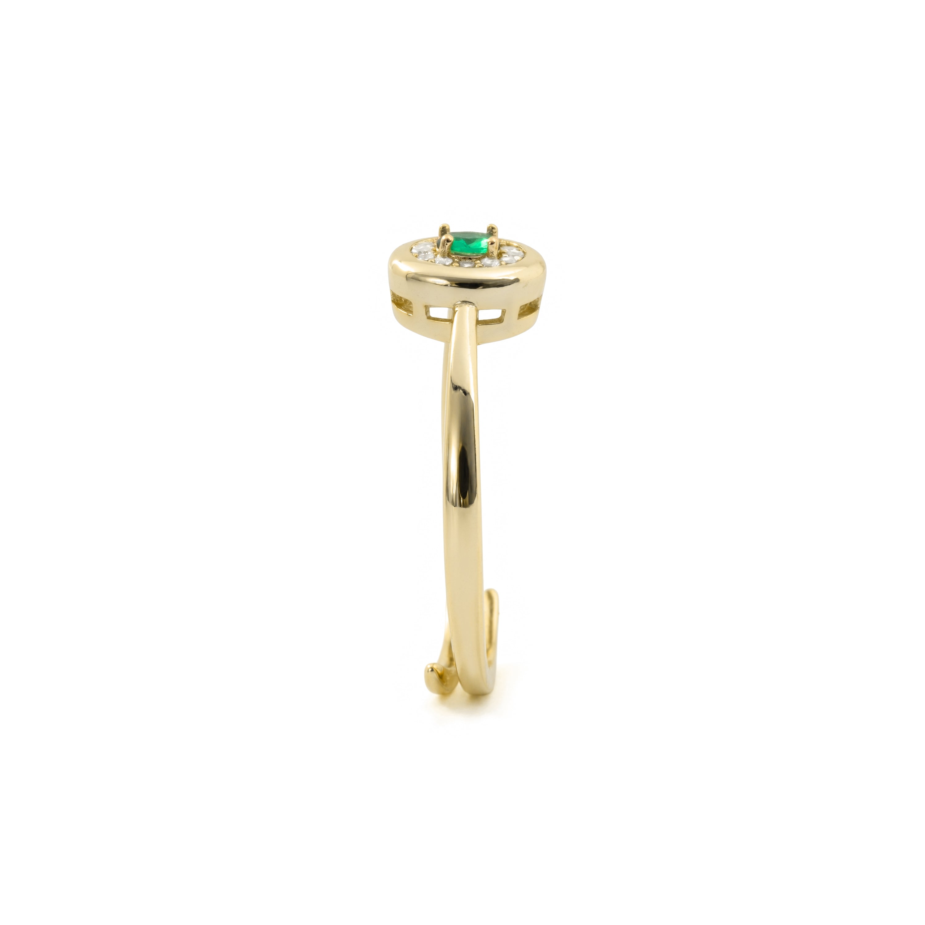 Anillo de Circonita Esmeralda acabado en oro amarillo de 18k - Sahspu