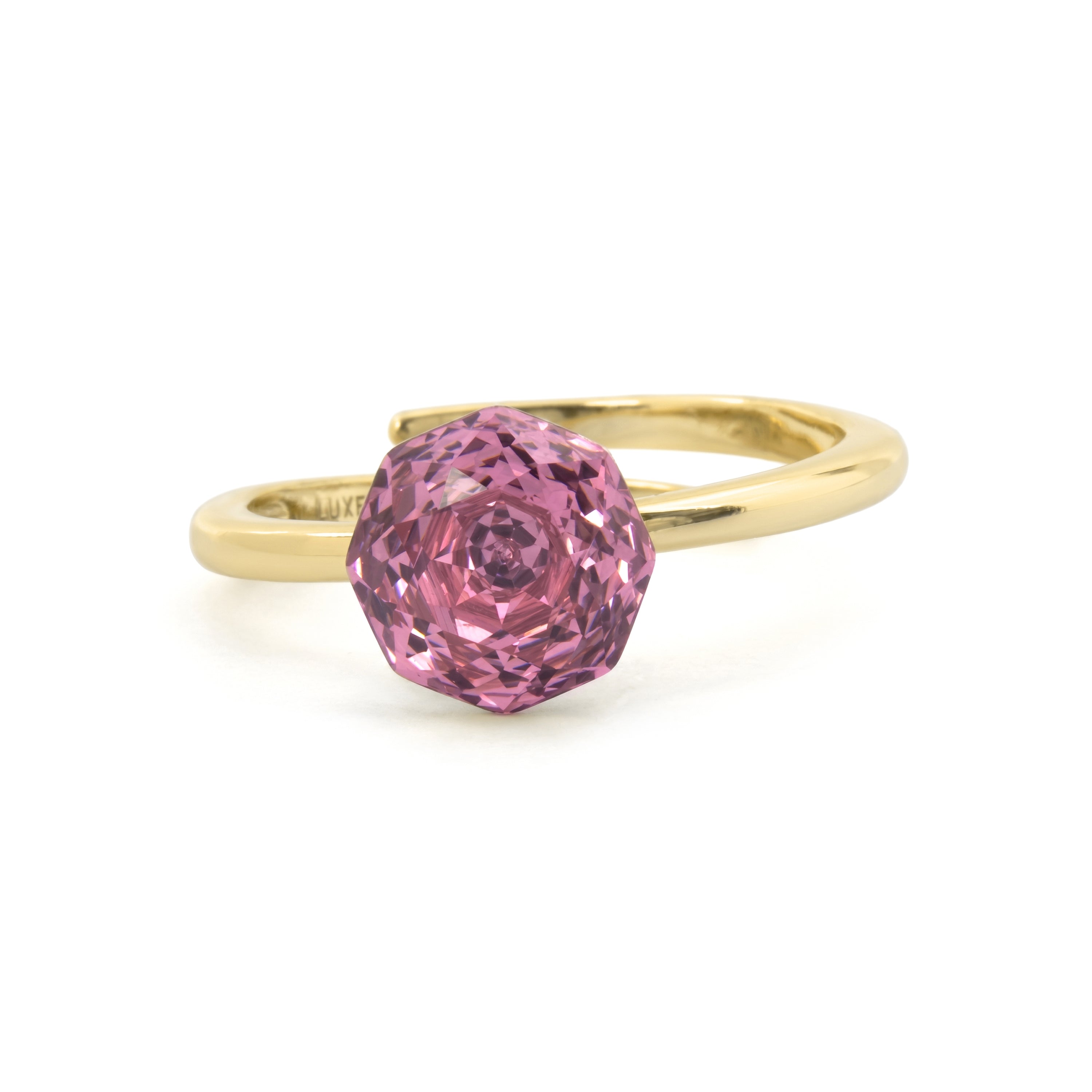 Rubin-Zirkonia-Ring mit 18-karätiger Gelbgoldveredelung – Lisath