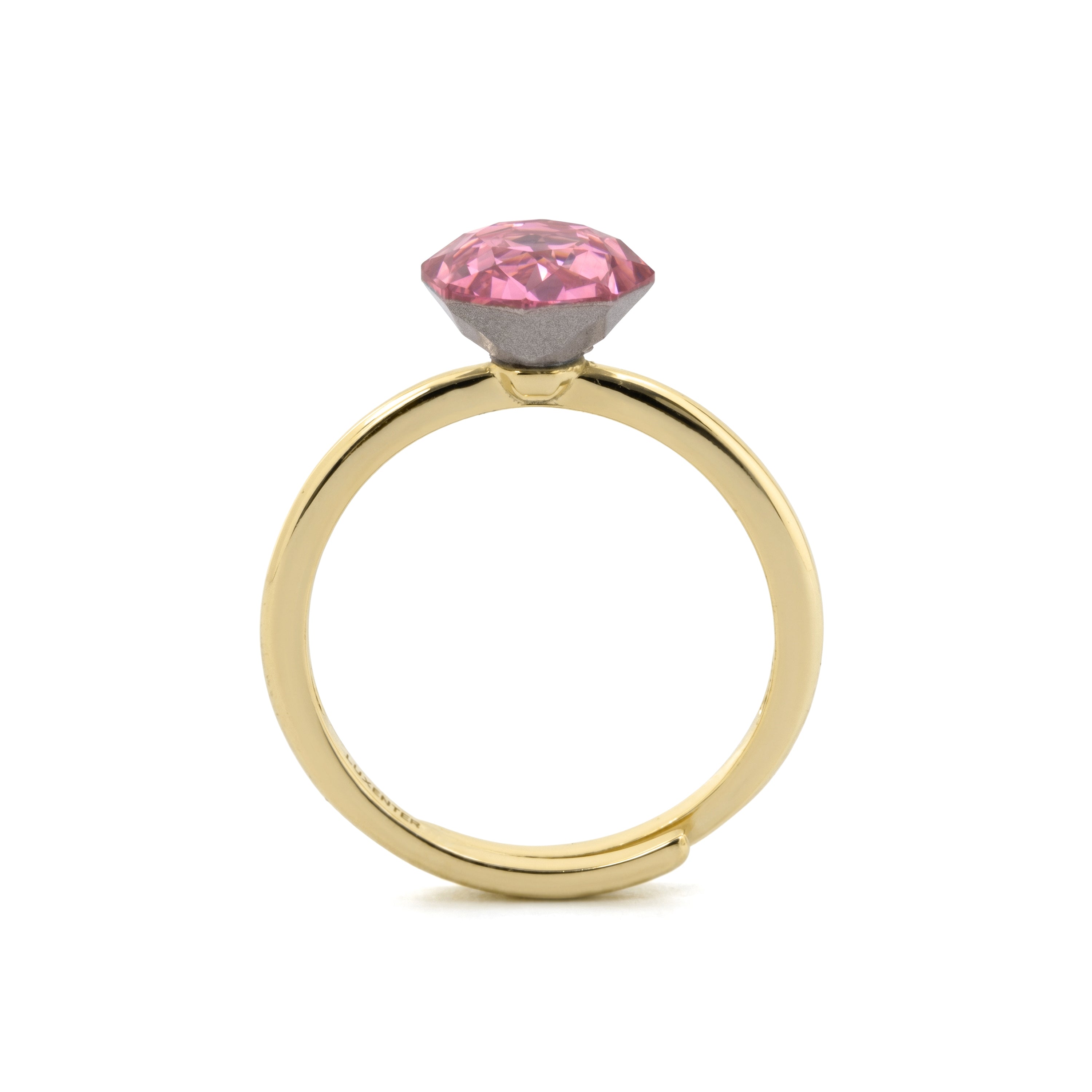 Rubin-Zirkonia-Ring mit 18-karätiger Gelbgoldveredelung – Lisath