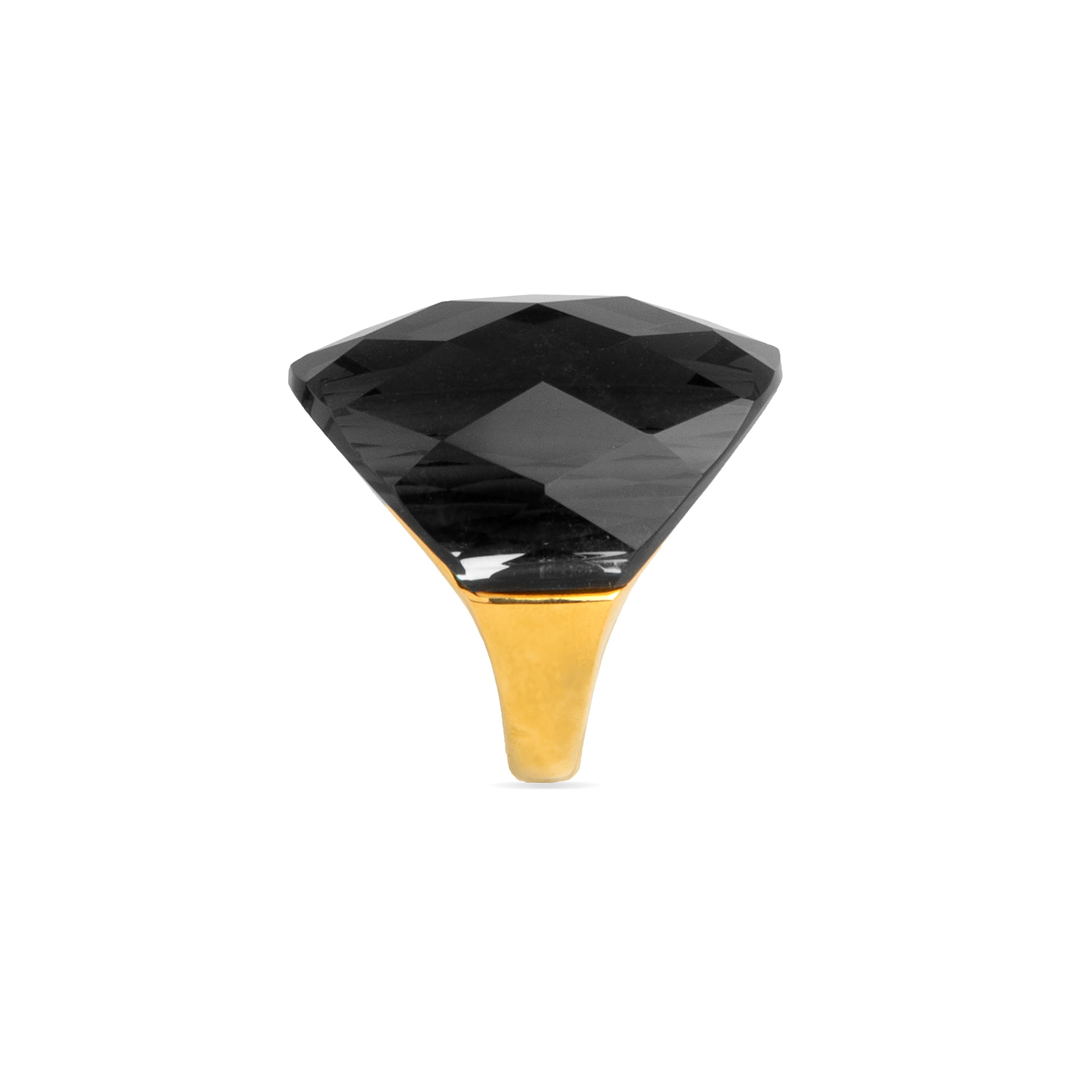 Anello in Quarzo Idrotermale Onice finitura in oro giallo 18K - Konsil