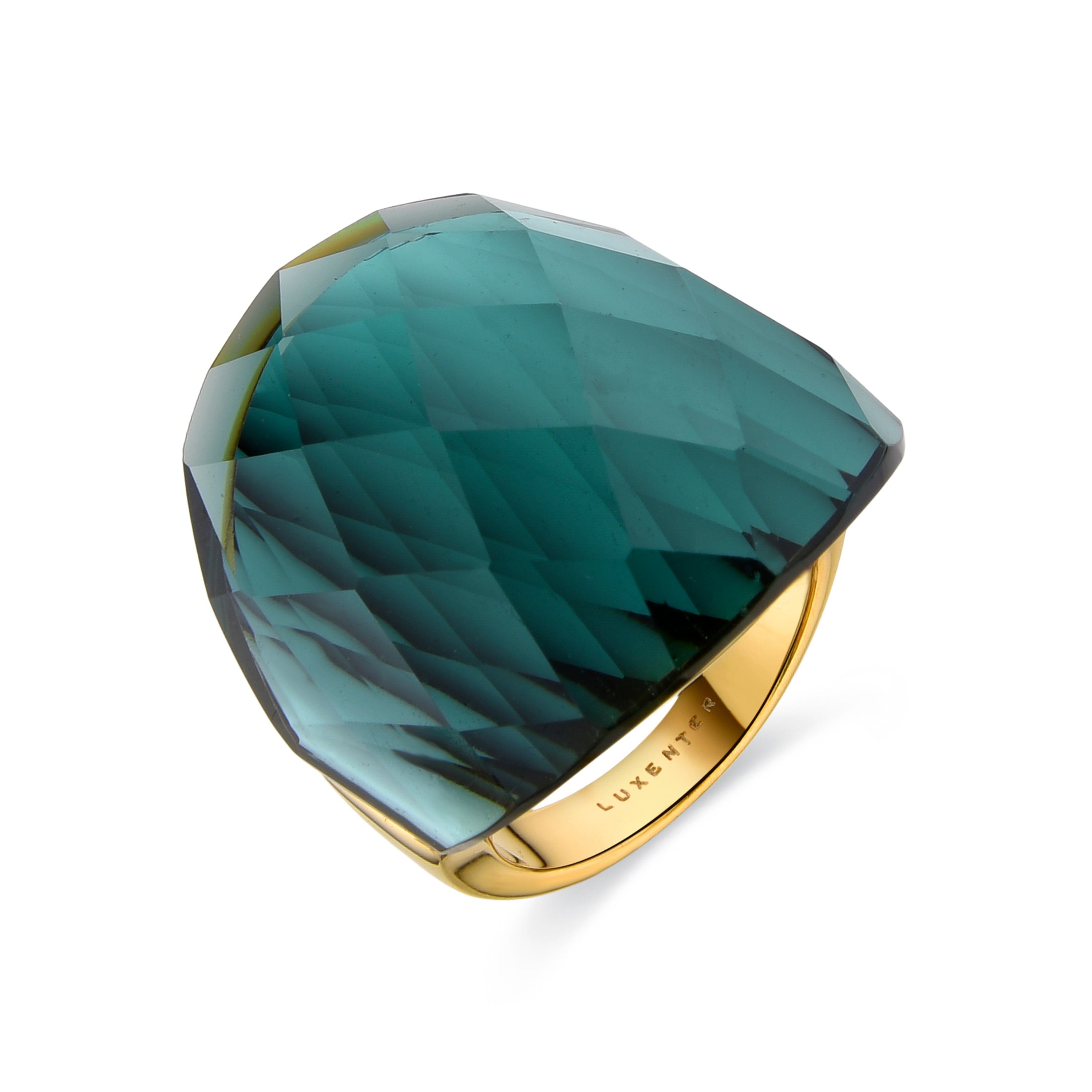 Ring with Hydrothermal Quartz Onyx finished in 18K yellow gold - Tak