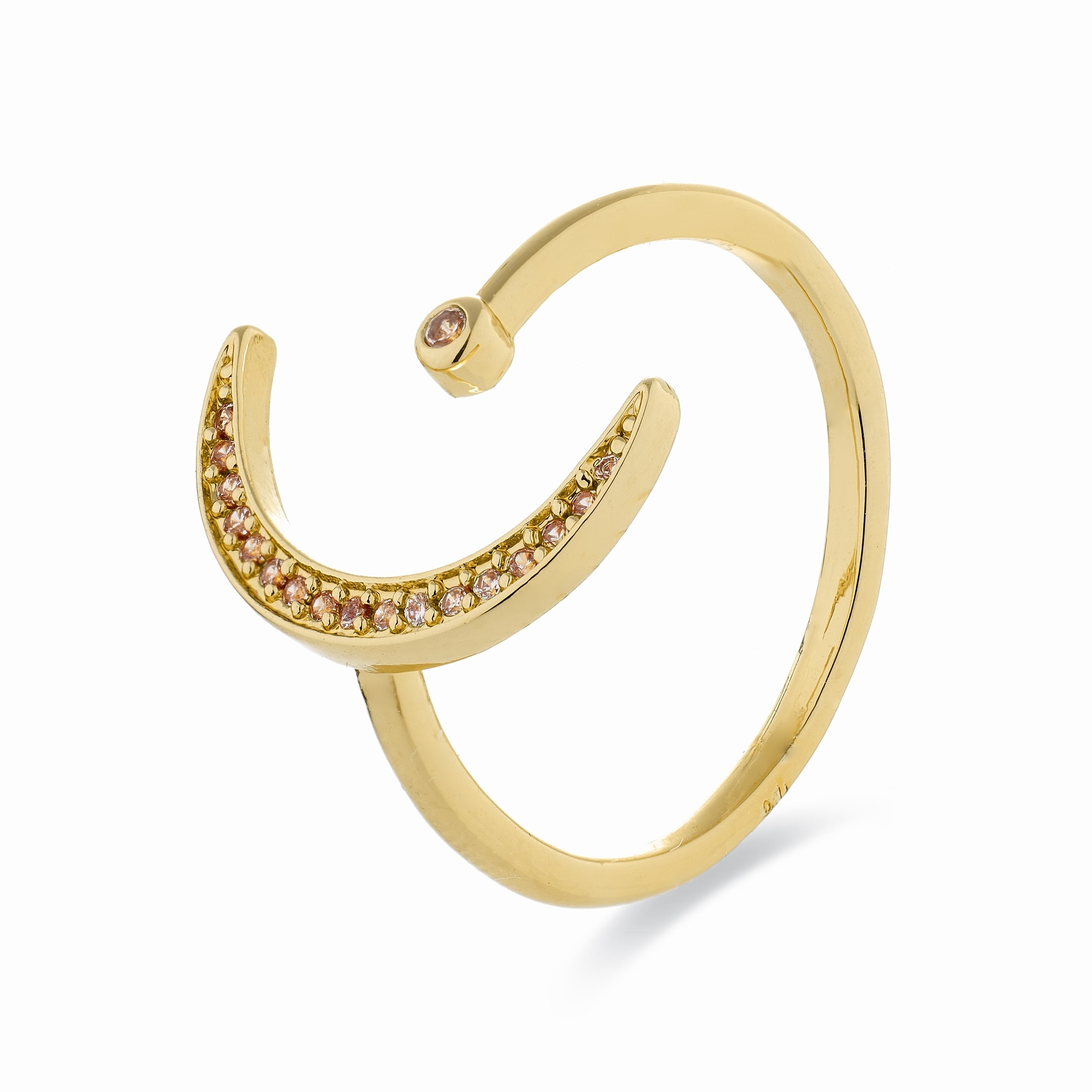 Ring with Brilliant Zirconia finished in 18K yellow gold - Sib