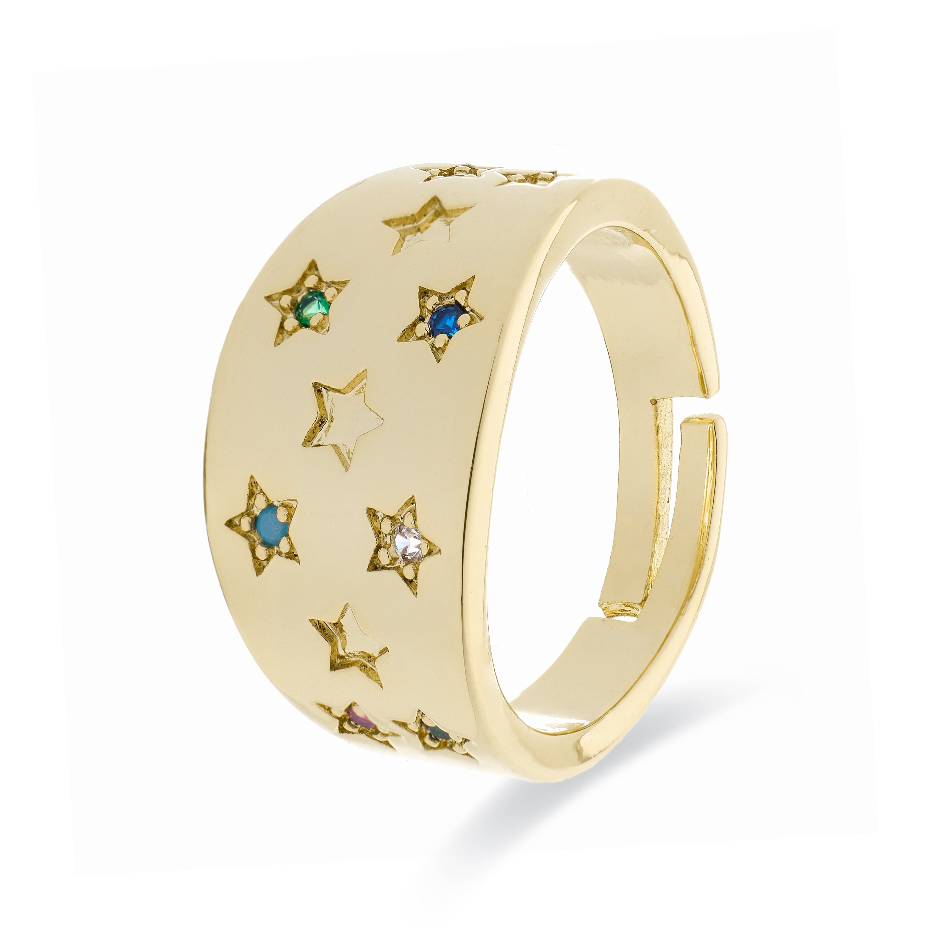 Anillo con Circonita Brillante acabado en oro amarillo 18K - Etav