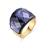 Bague avec quartz hydrothermal onyx finition en or jaune 18K - Fadino