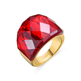 Bague avec quartz hydrothermal onyx finition en or jaune 18K - Fadino