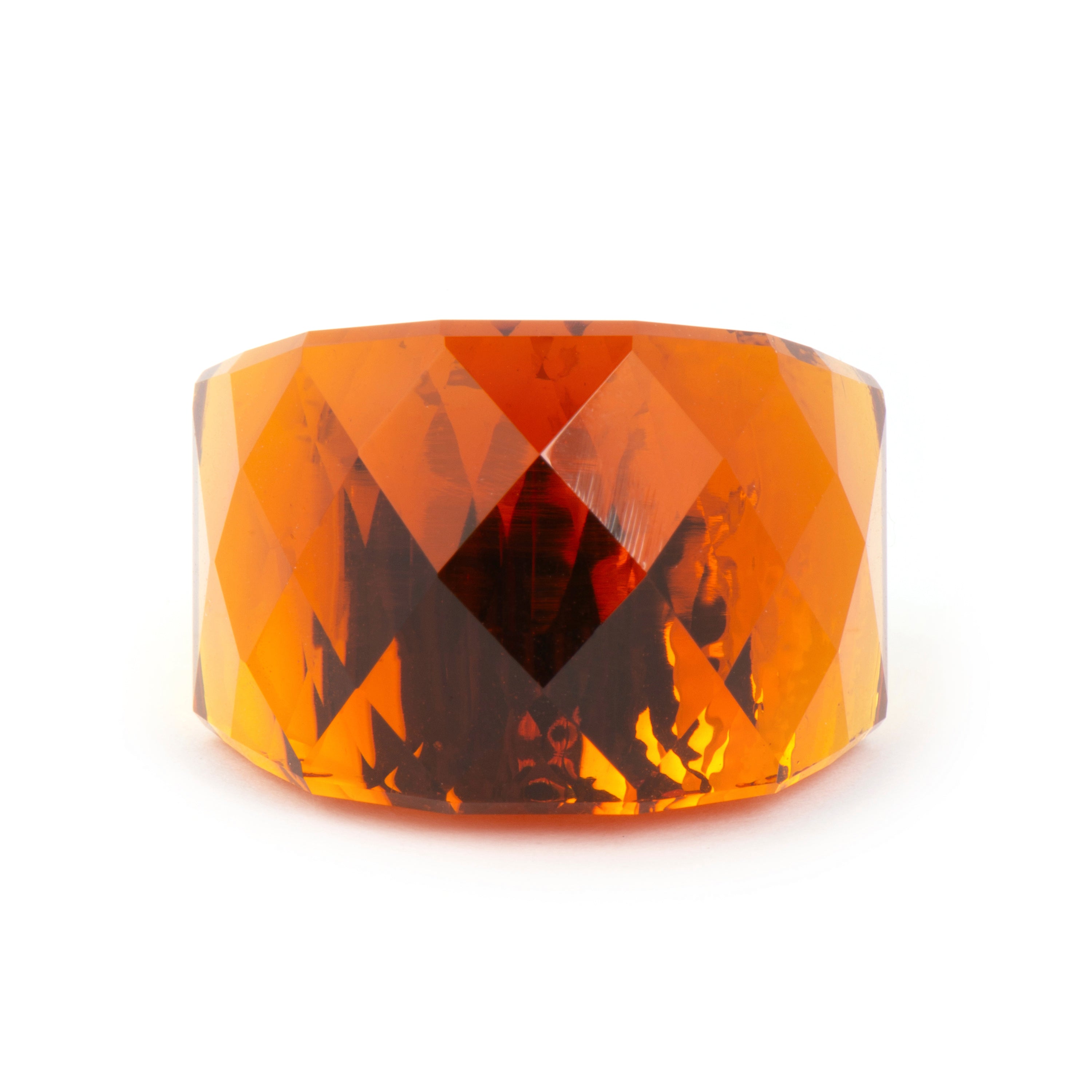 Hydrothermal Orange Quartz Ring finished in 18k yellow gold - Fadino