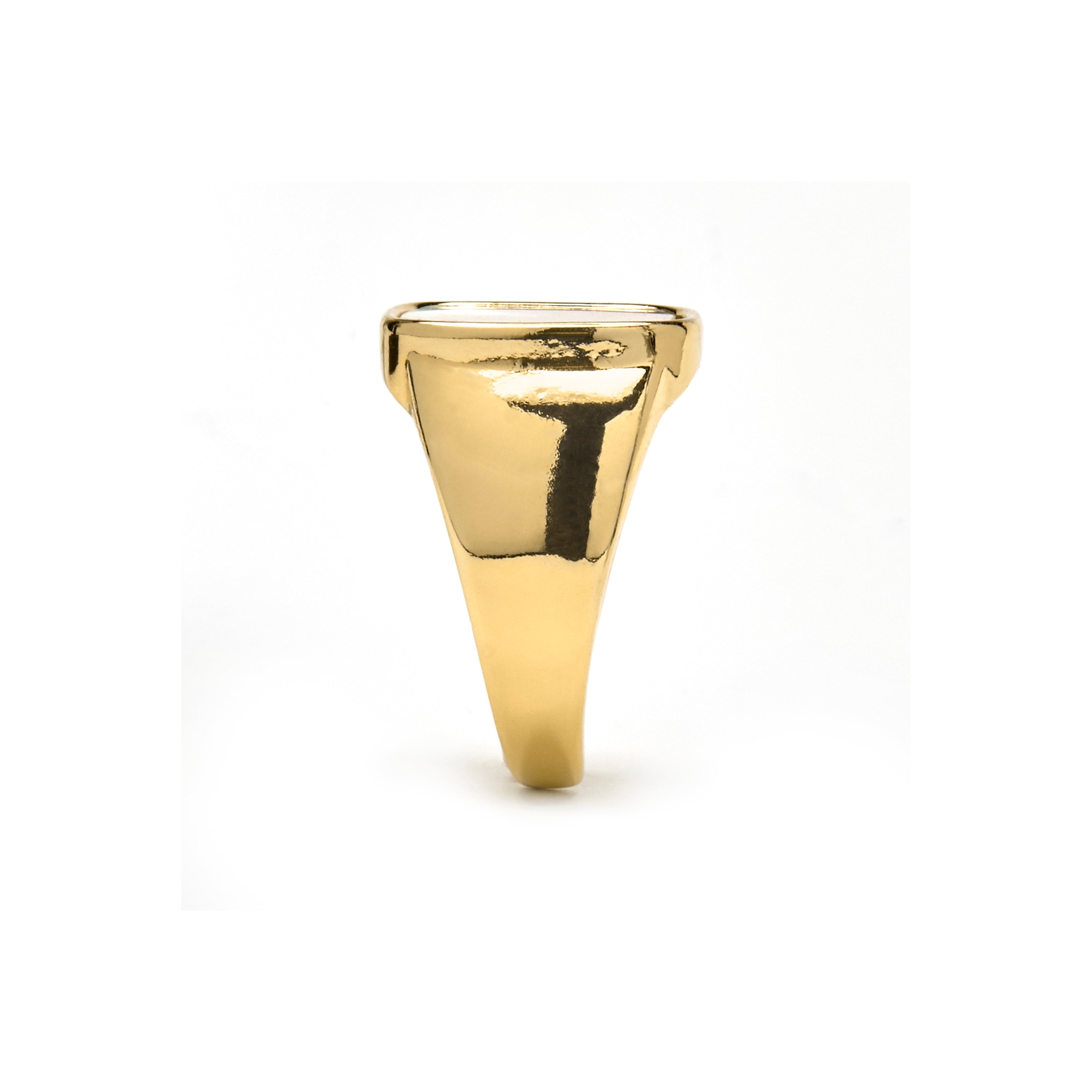 Ring with White Mother-of-Pearl finished in 18k gold - Misau