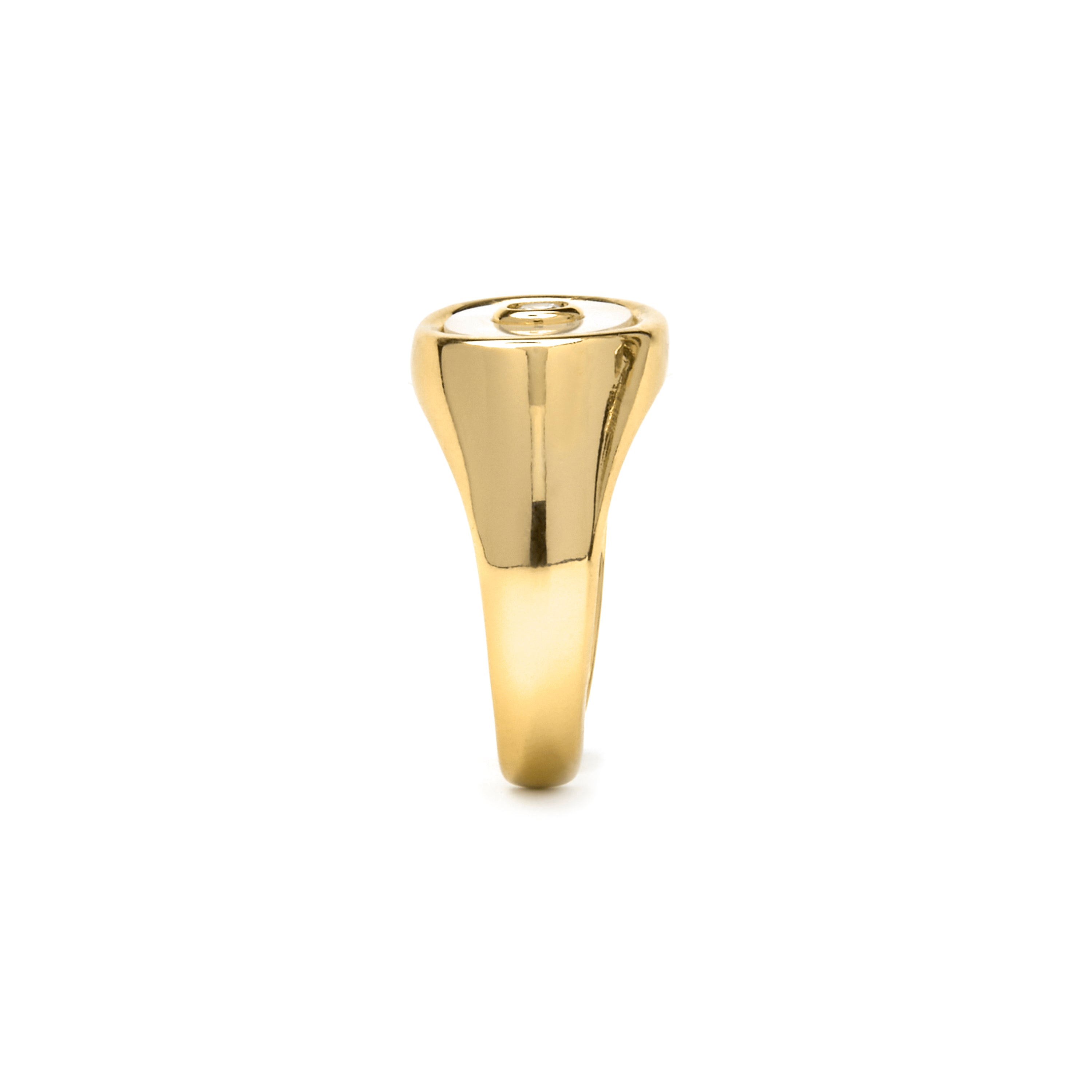 Ring with White Mother of Pearl finished in 18k gold - Staxo