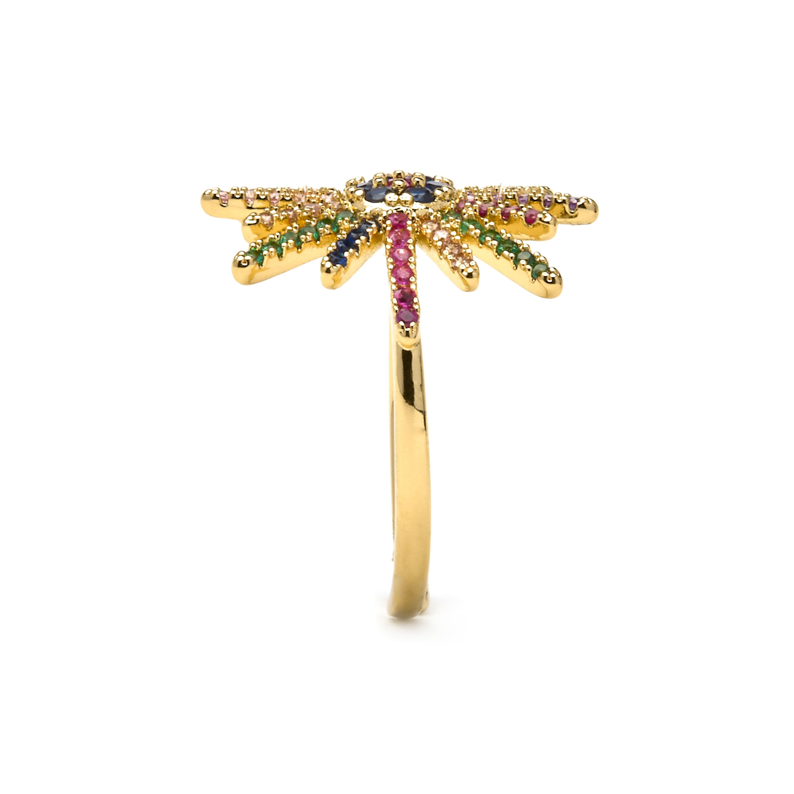 Ring with Multicolor Zirconia gold finish 18k - Daob