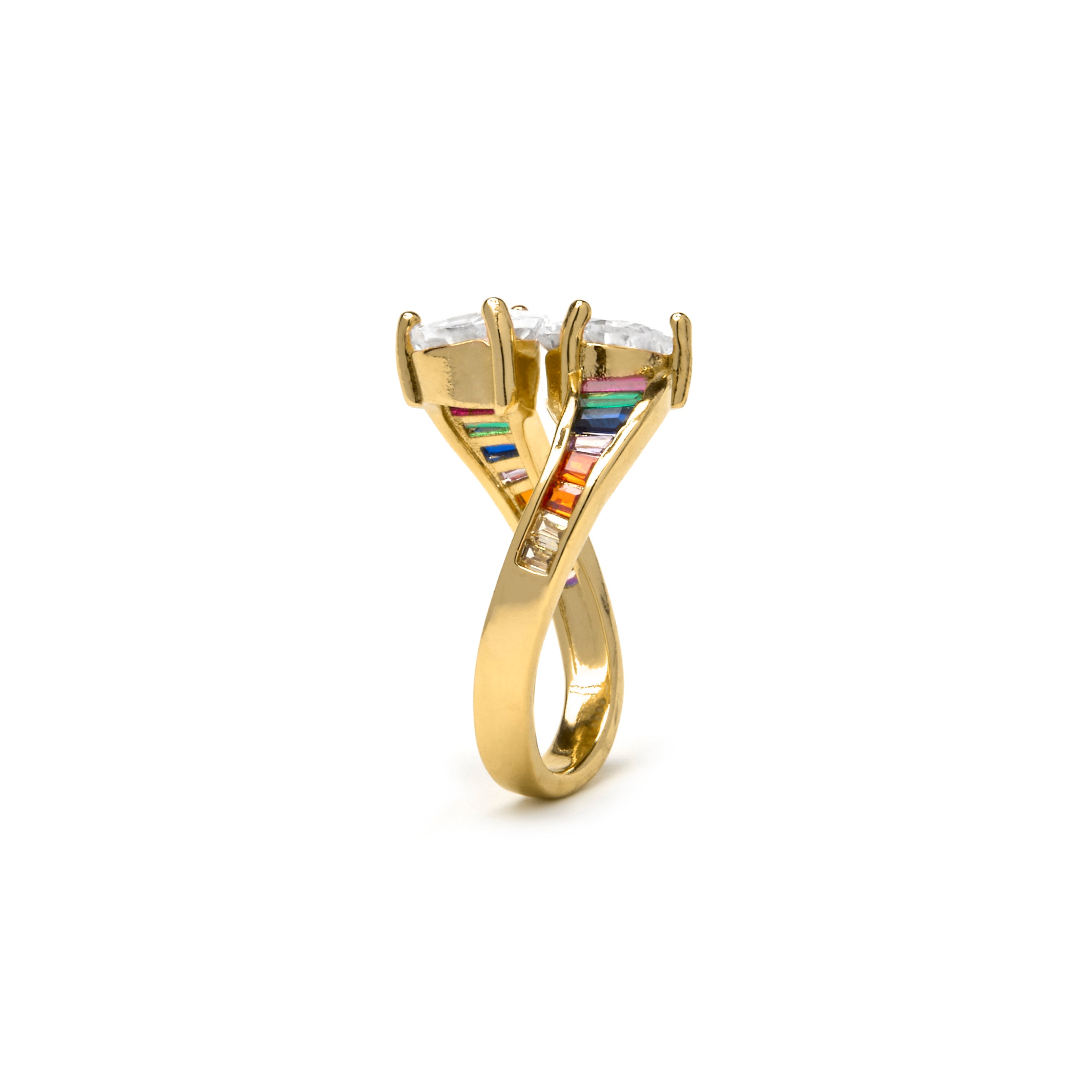 Ring with Brilliant Zirconia finished in 18k gold - Darbia