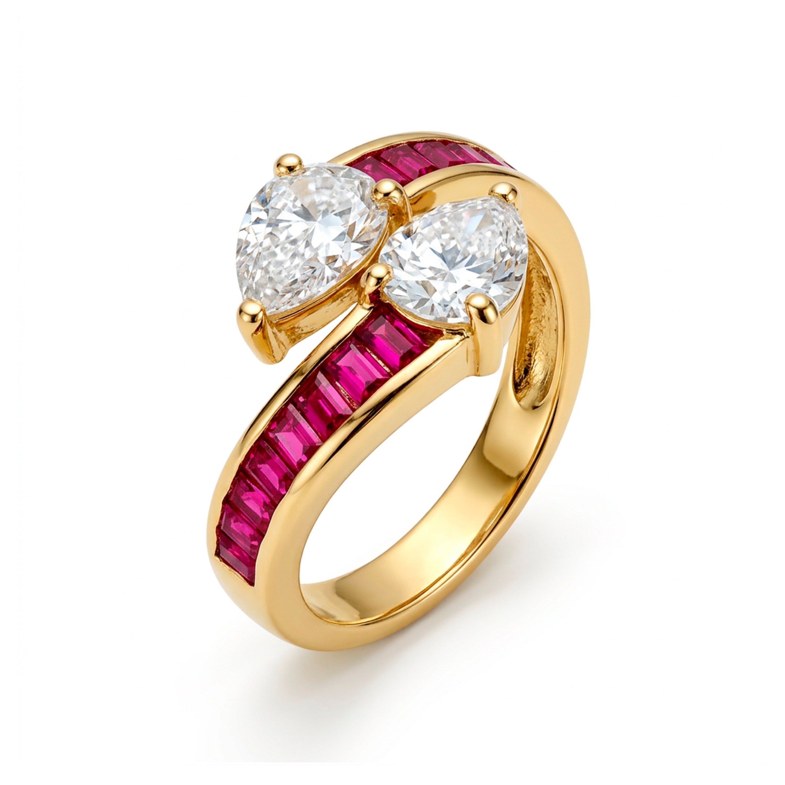 Ring with Brilliant Zirconia finished in 18k gold - Darbia