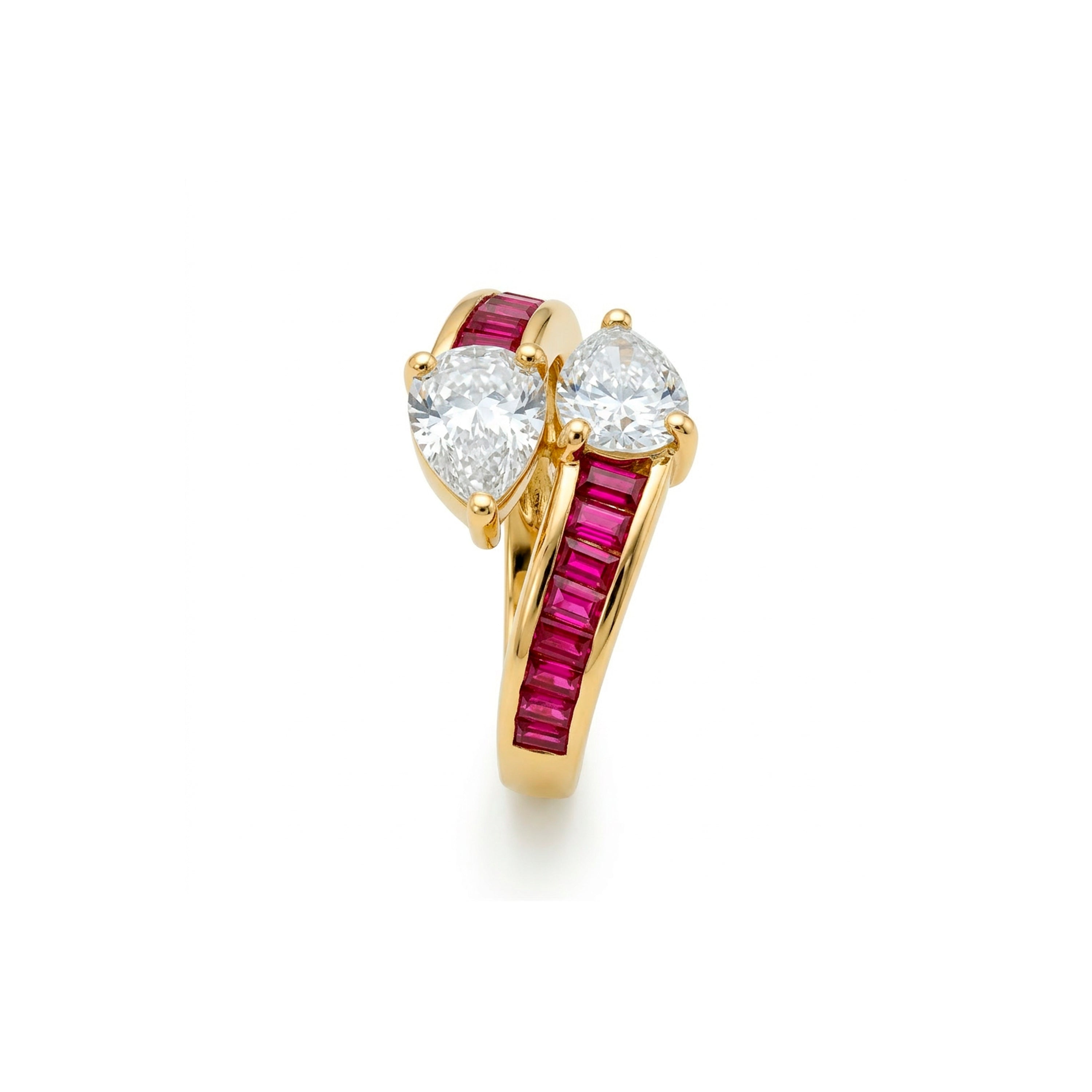 Ring with Brilliant Zirconia finished in 18k gold - Darbia