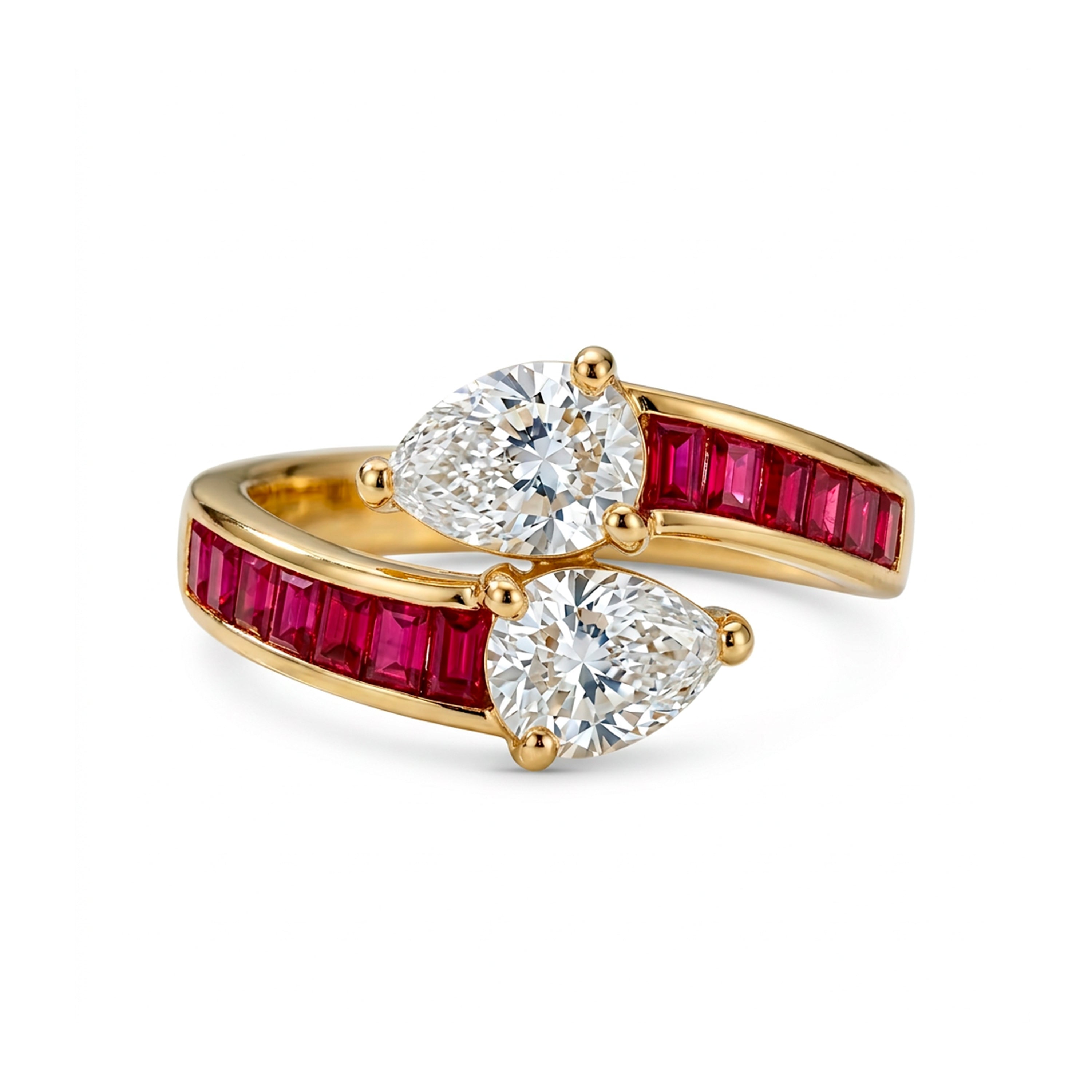 Ring with Brilliant Zirconia finished in 18k gold - Darbia