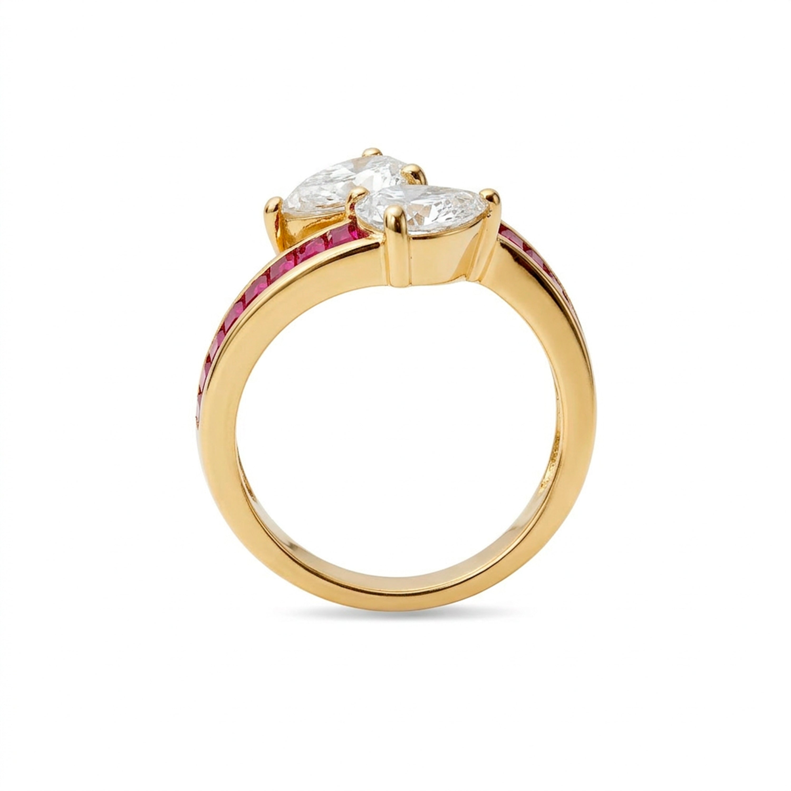 Ring with Brilliant Zirconia finished in 18k gold - Darbia