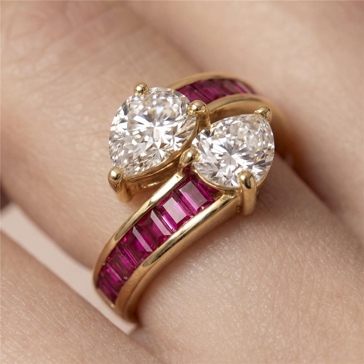 Ring with Brilliant Zirconia finished in 18k gold - Darbia