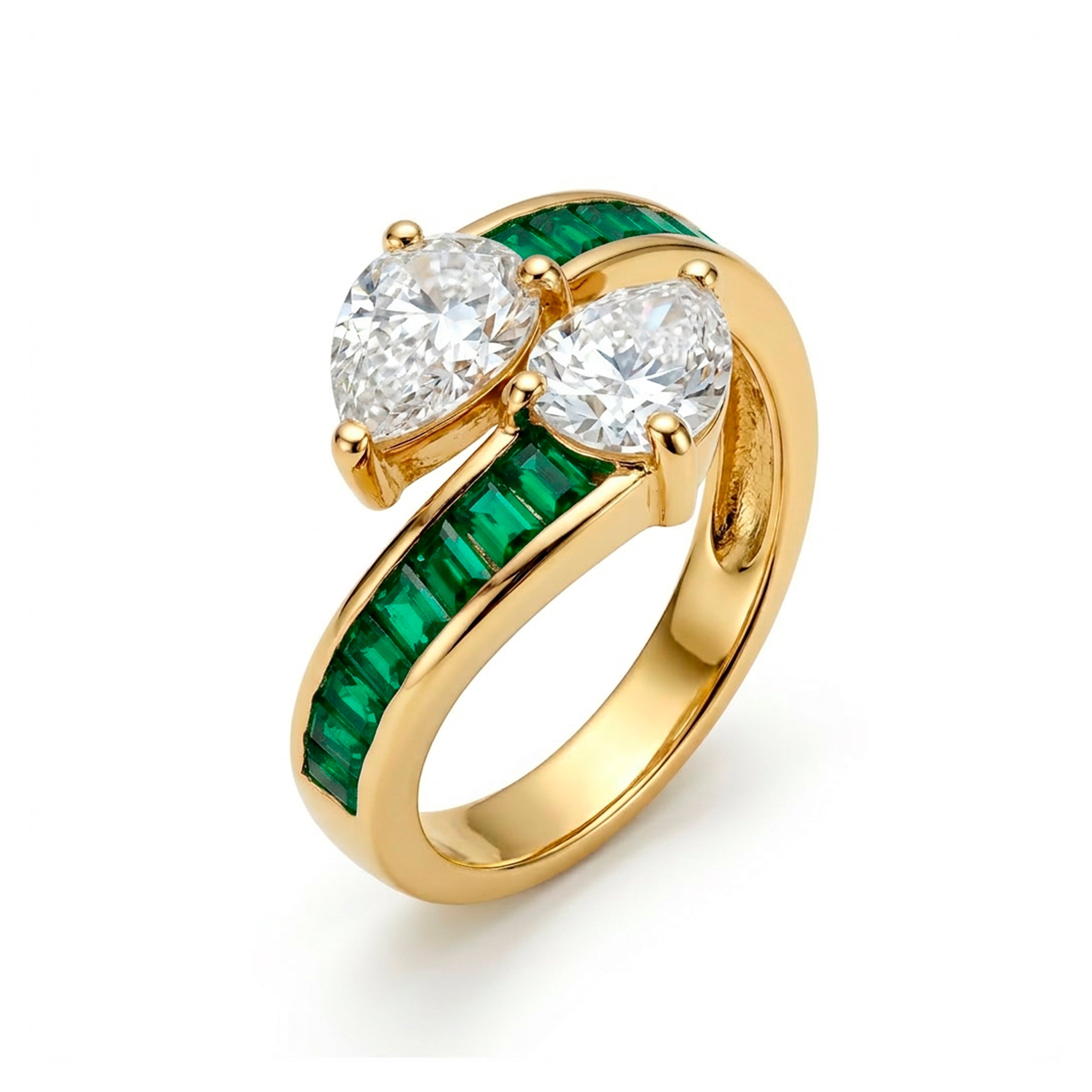 Anel com Zircónia Brilhante acabamento ouro 18k - Darbia