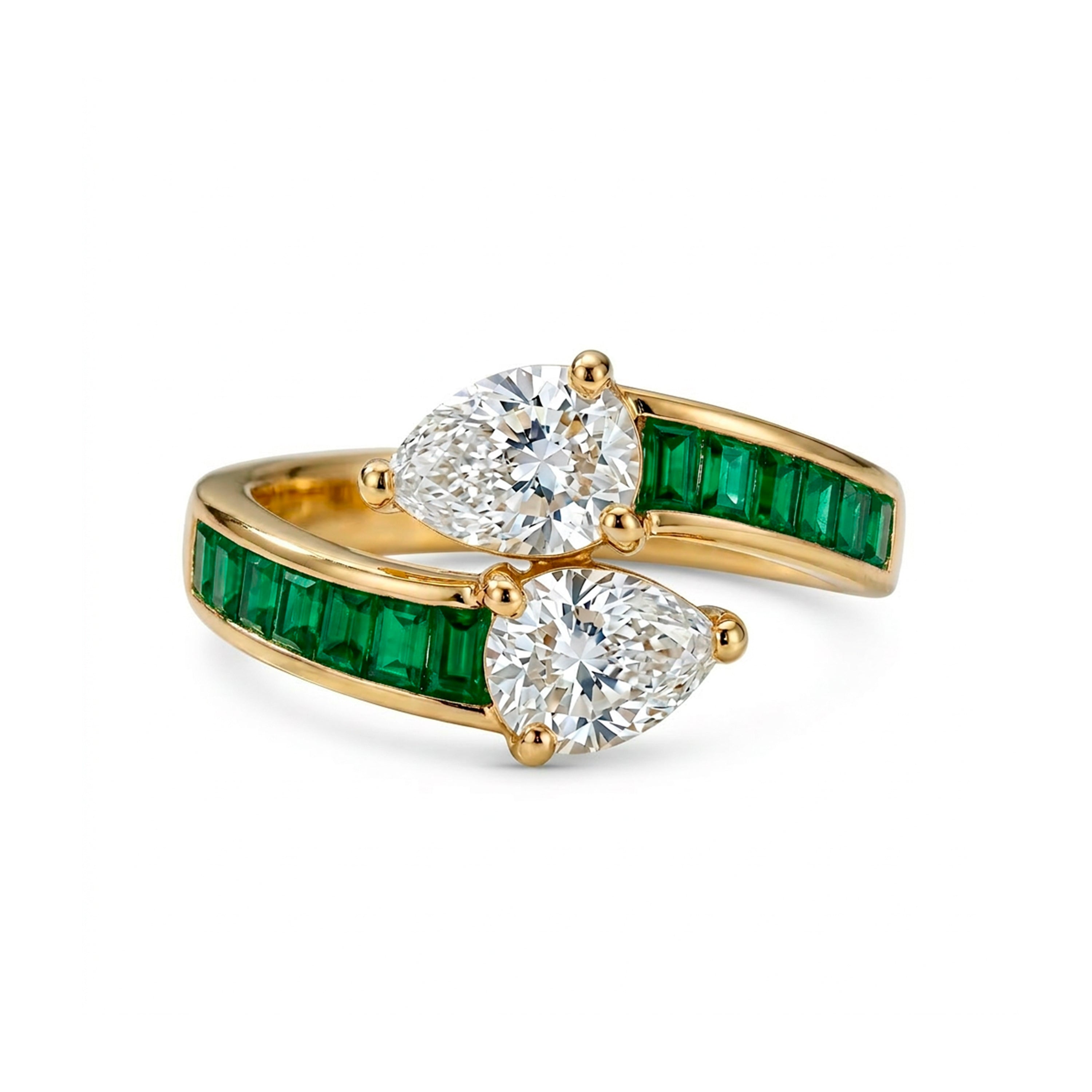 Anel com Zircónia Brilhante acabamento ouro 18k - Darbia