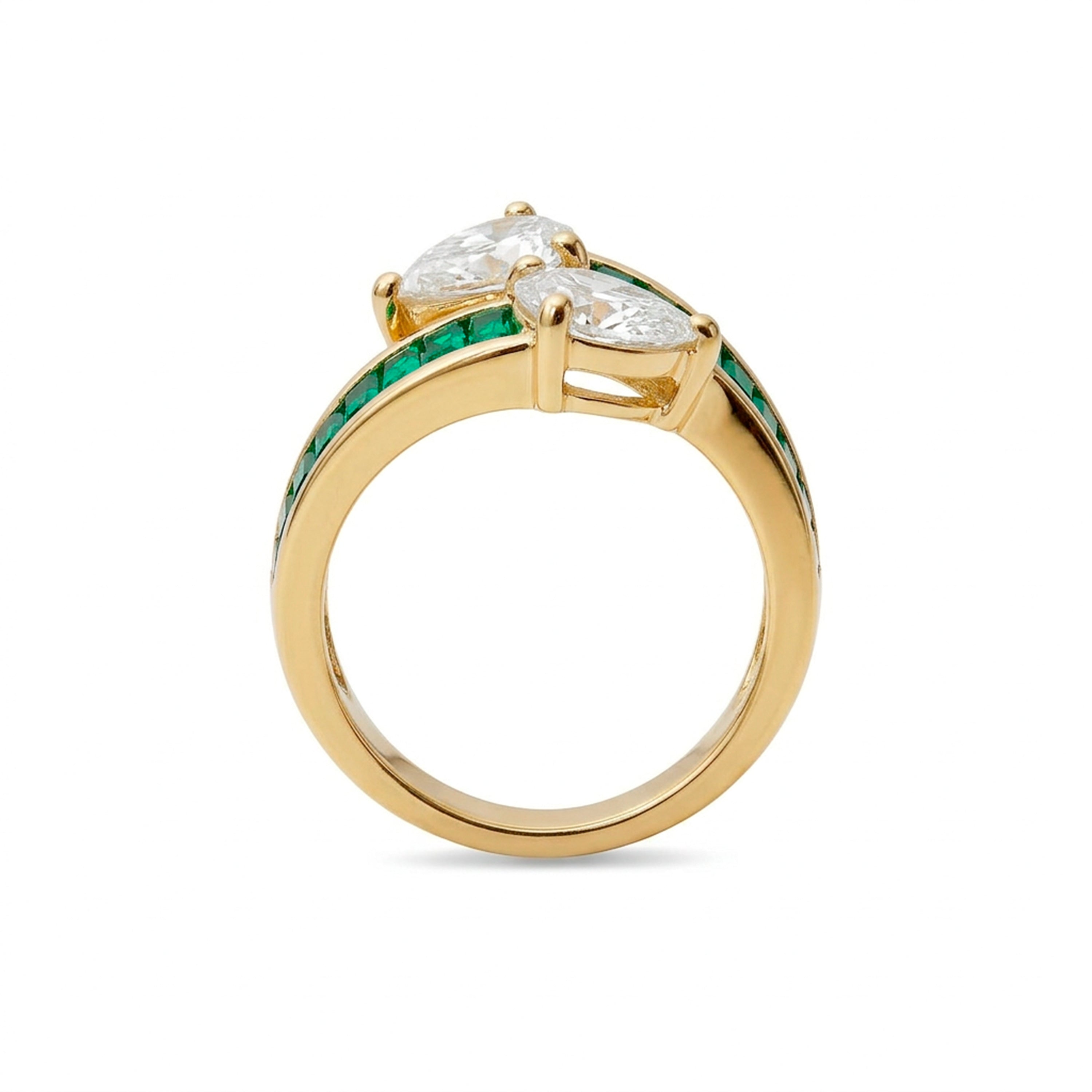 Anel com Zircónia Brilhante acabamento ouro 18k - Darbia