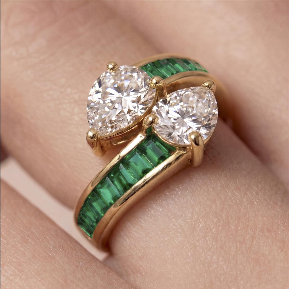 Anel com Zircónia Brilhante acabamento ouro 18k - Darbia