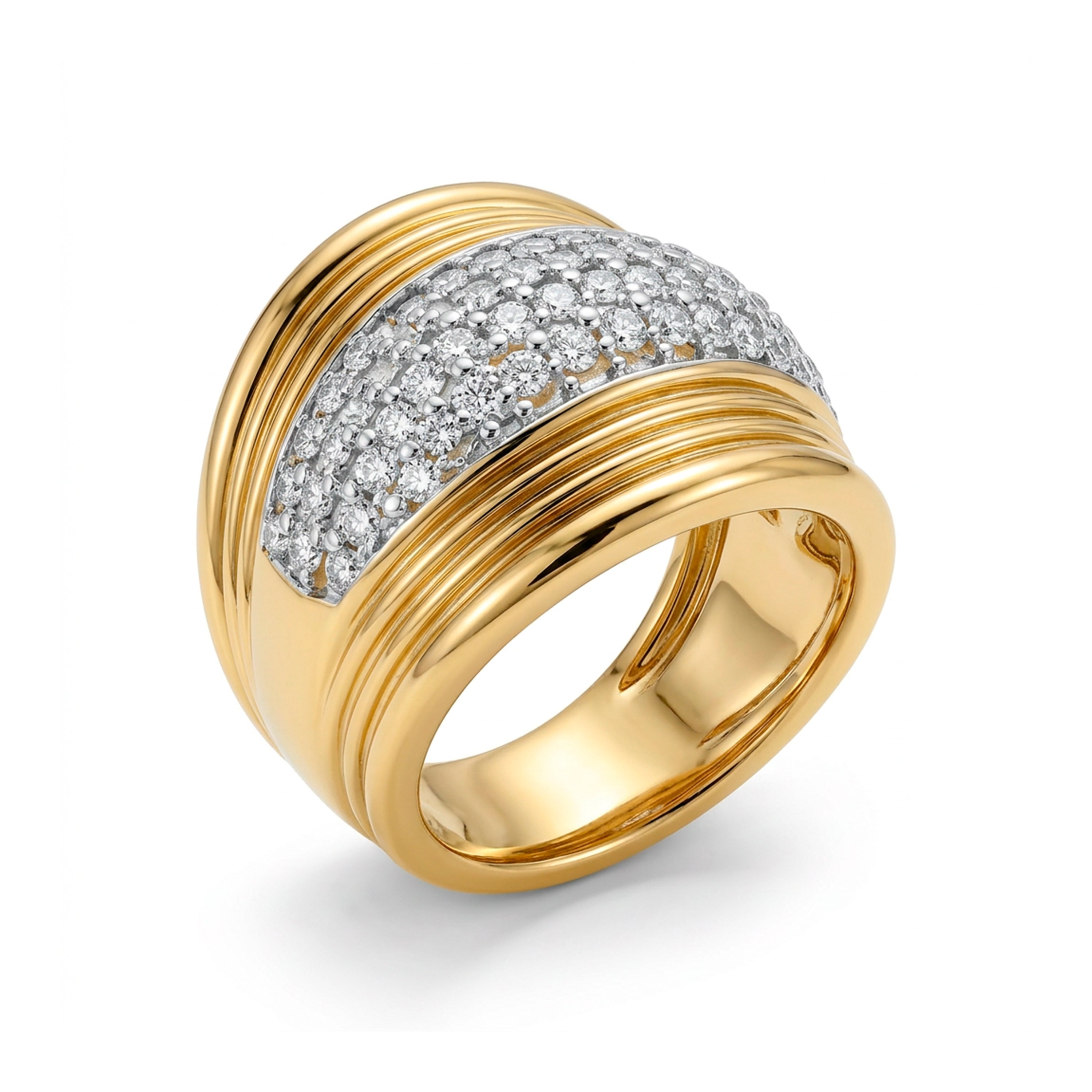 Bague avec Zircone Brillante finition or 18k - Darbia