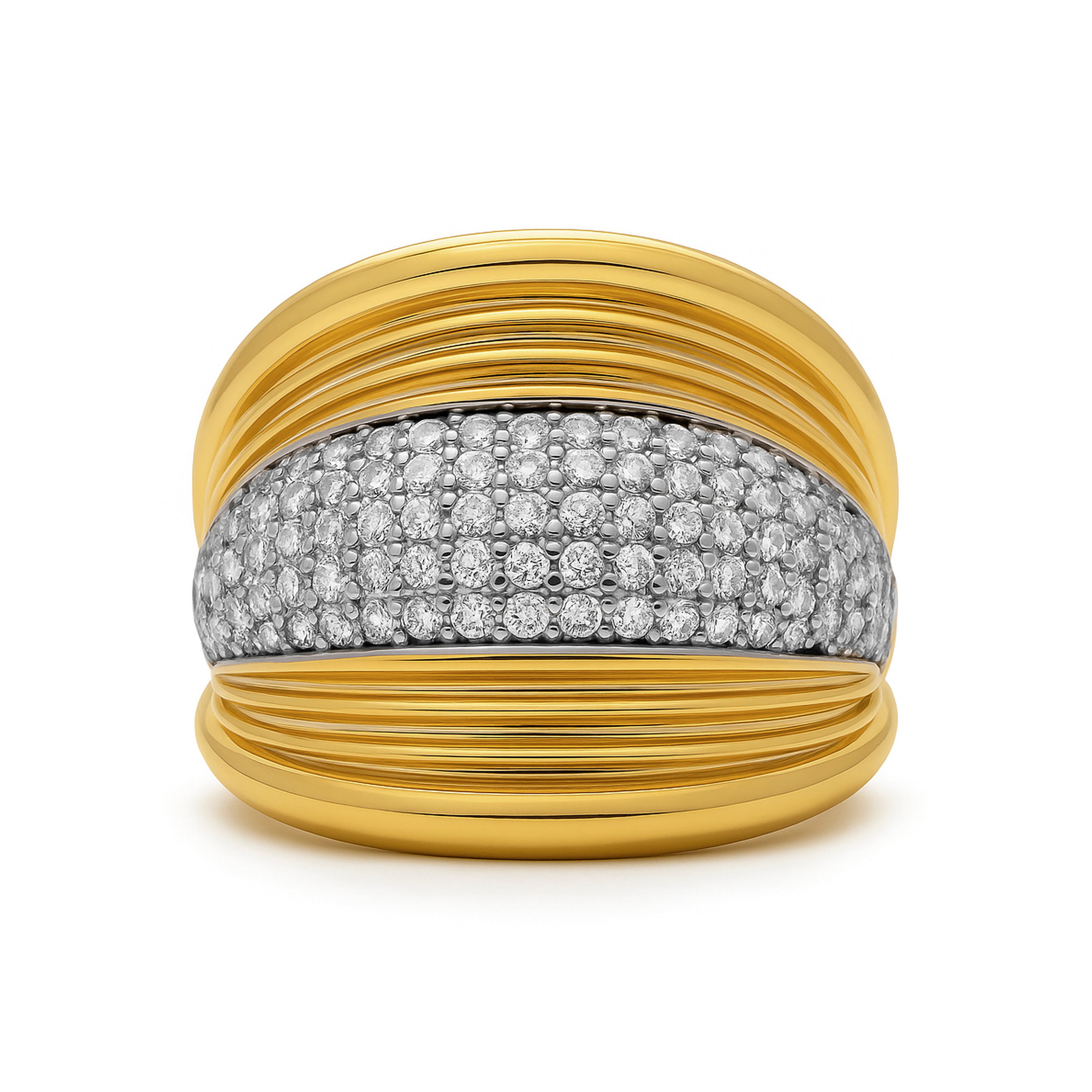 Bague avec Zircone Brillante finition or 18k - Darbia