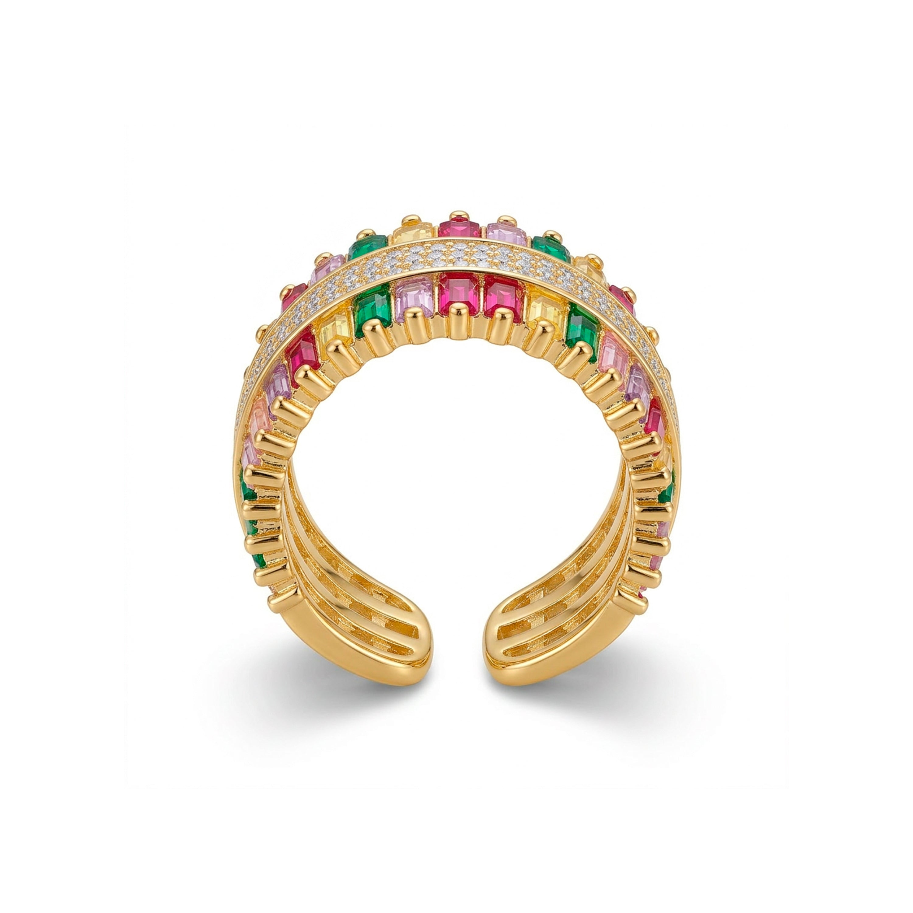 Ring with Brilliant Zirconia finished in 18k gold - Darbia