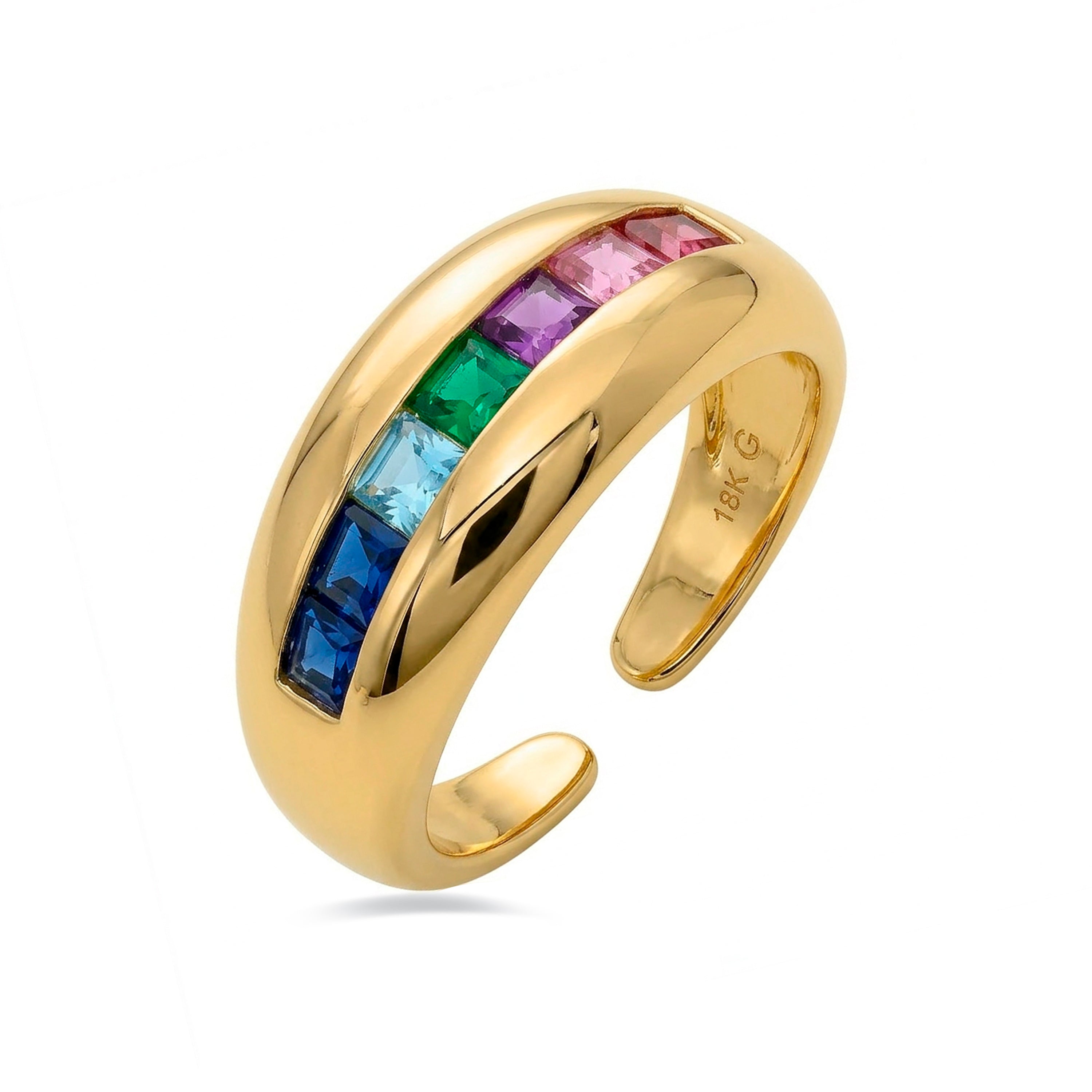 Ring mit Zirkonia, glänzend, 18k Gold - Darbia
