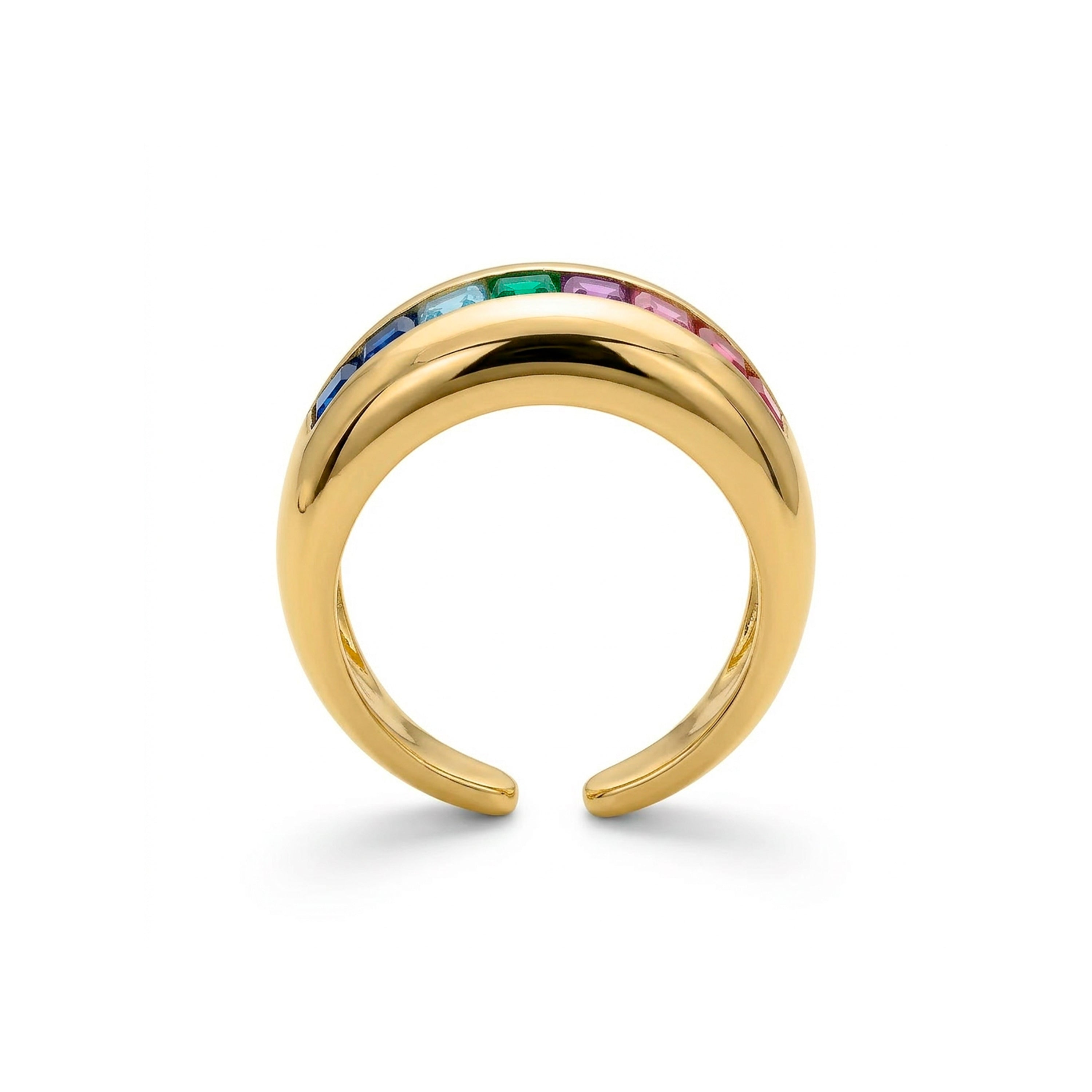 Ring mit Zirkonia, glänzend, 18k Gold - Darbia
