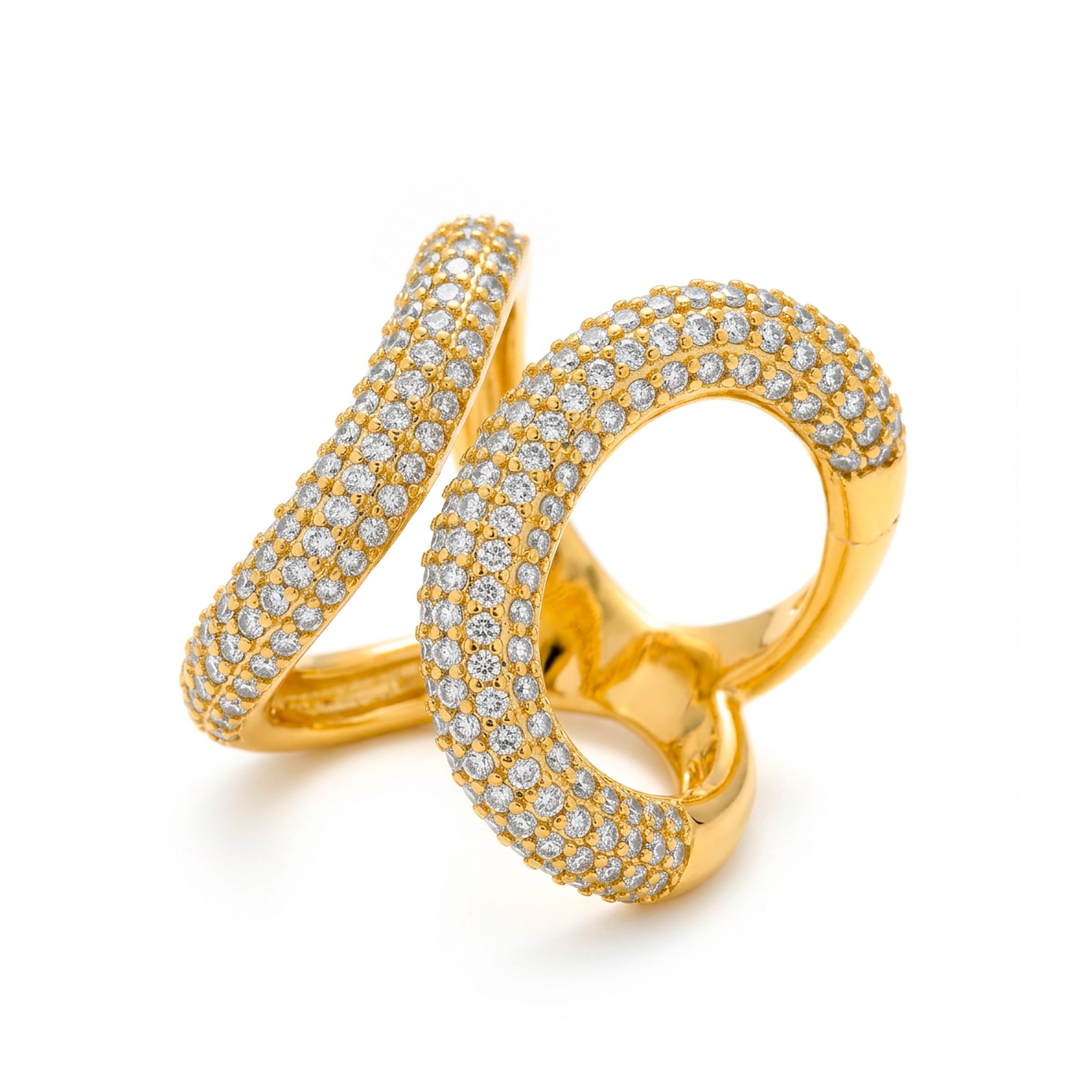 Anillo de Circonita Brillante acabado en oro amarillo de 18k - Rudma
