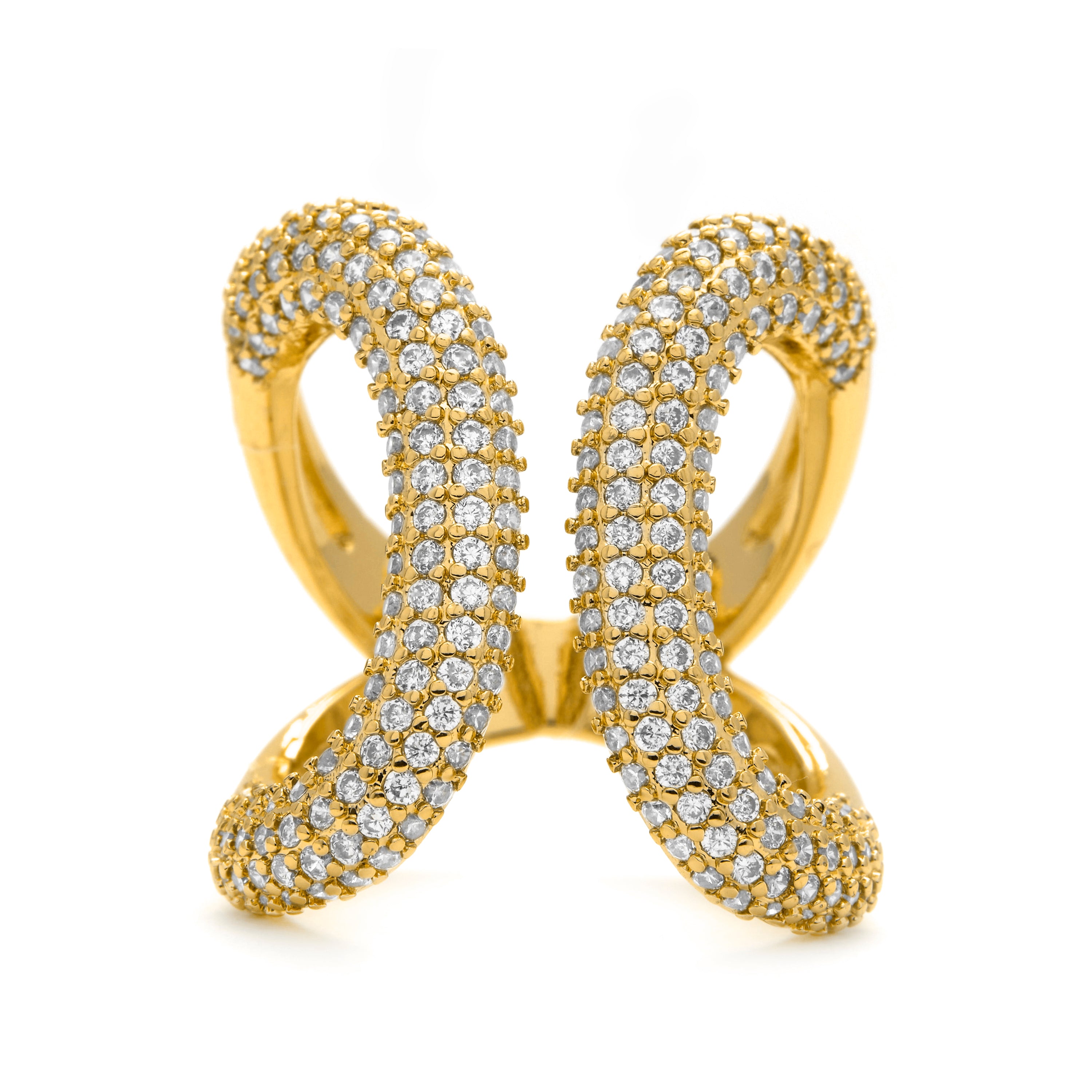 Anillo de Circonita Brillante acabado en oro amarillo de 18k - Rudma